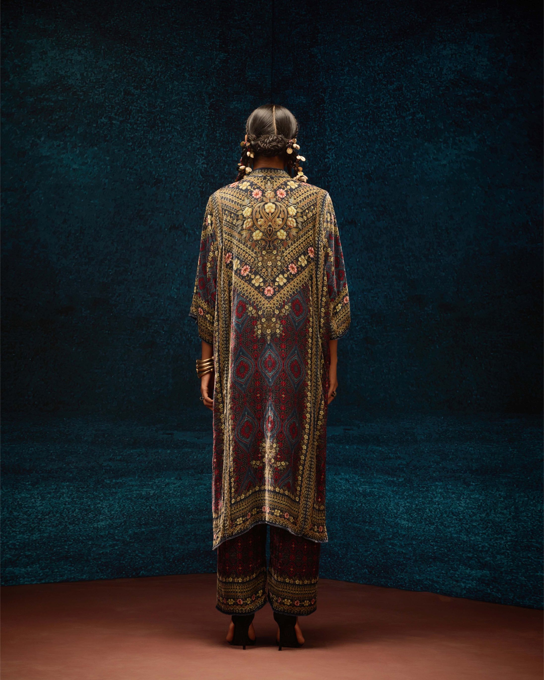 Ajrakh : Ghazala - Blue/Maroon