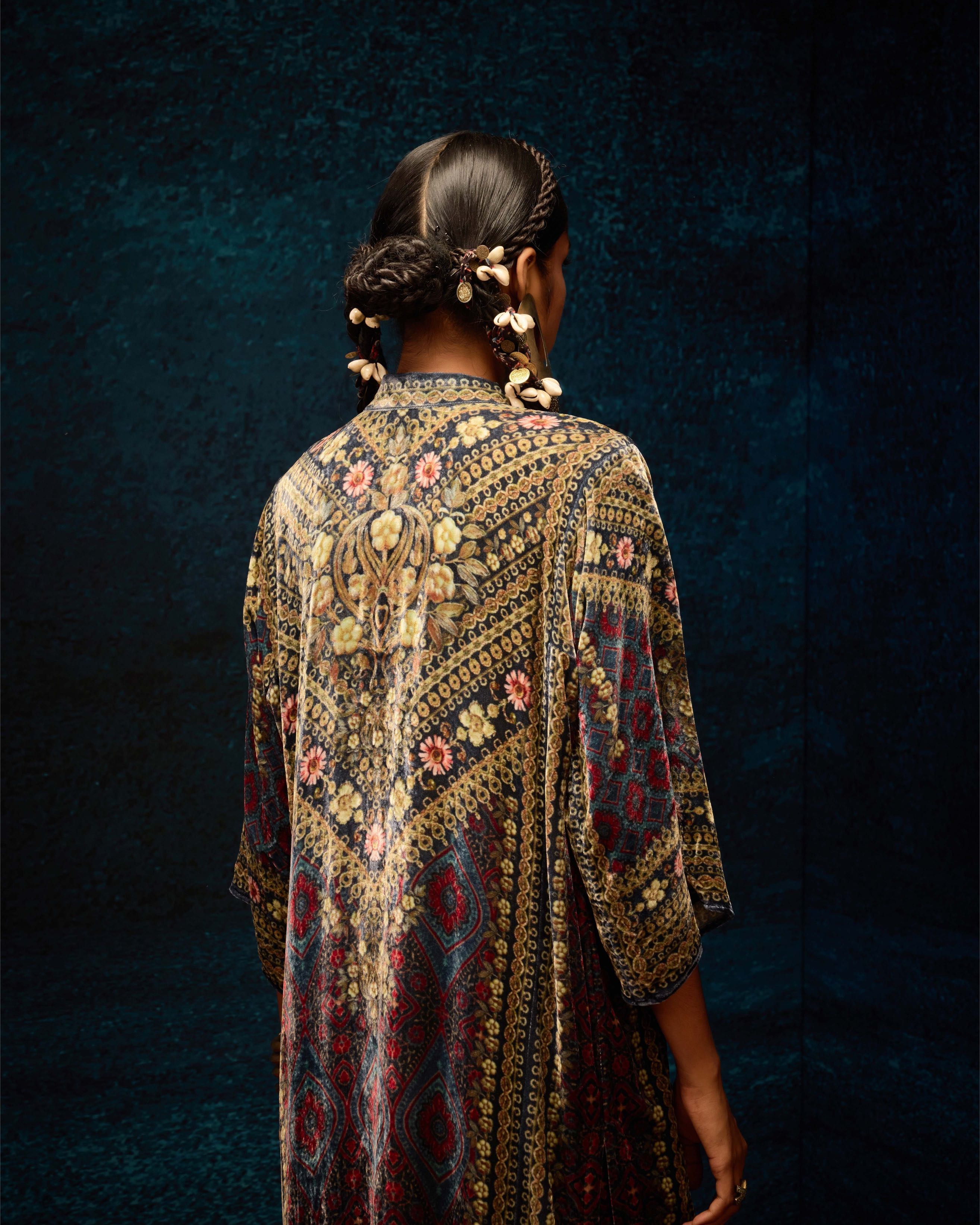 Ajrakh : Ghazala - Blue/Maroon