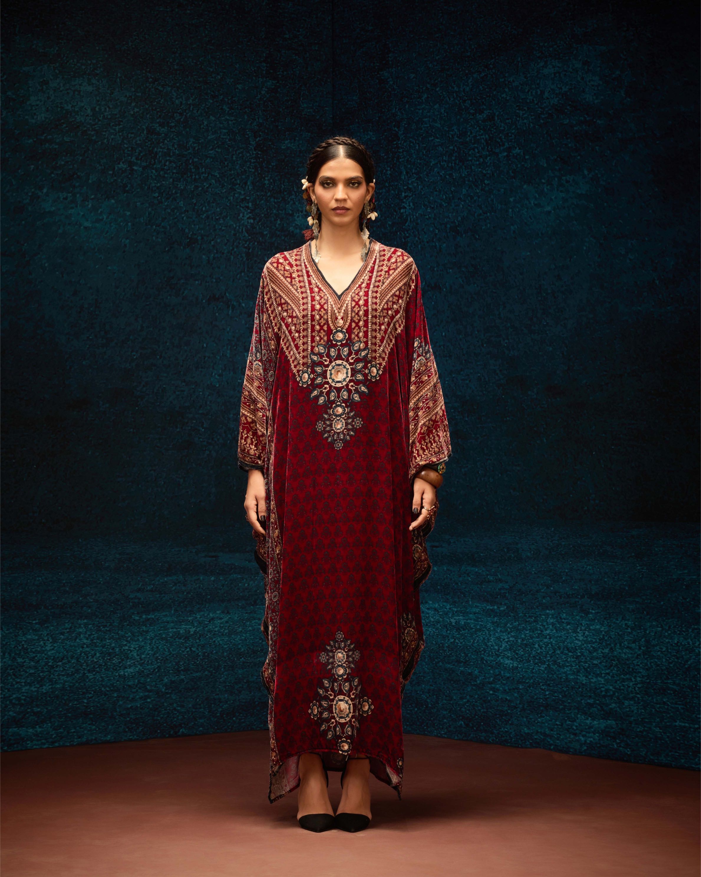 Ajrakh : Verusha - Maroon