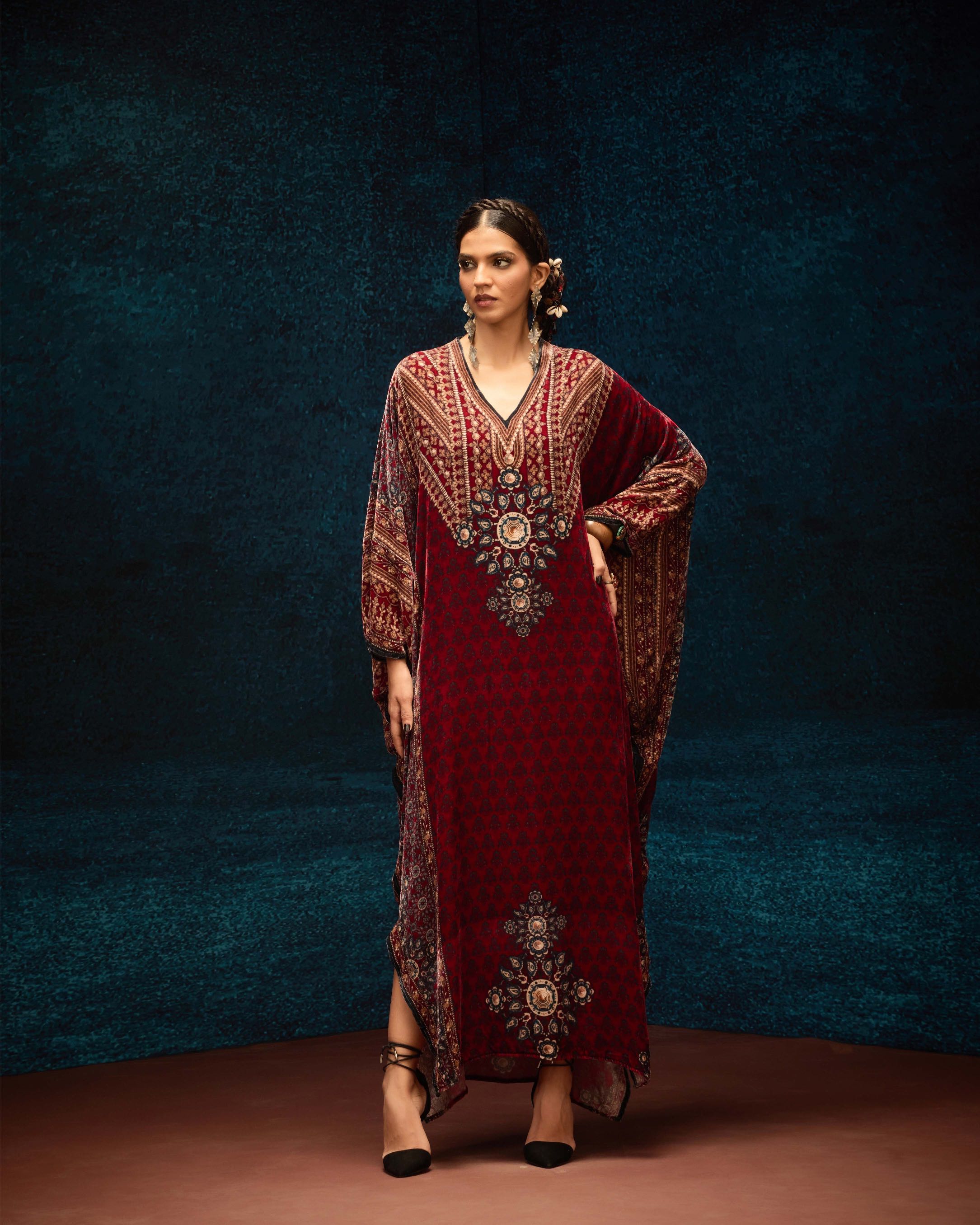 Ajrakh : Verusha - Maroon