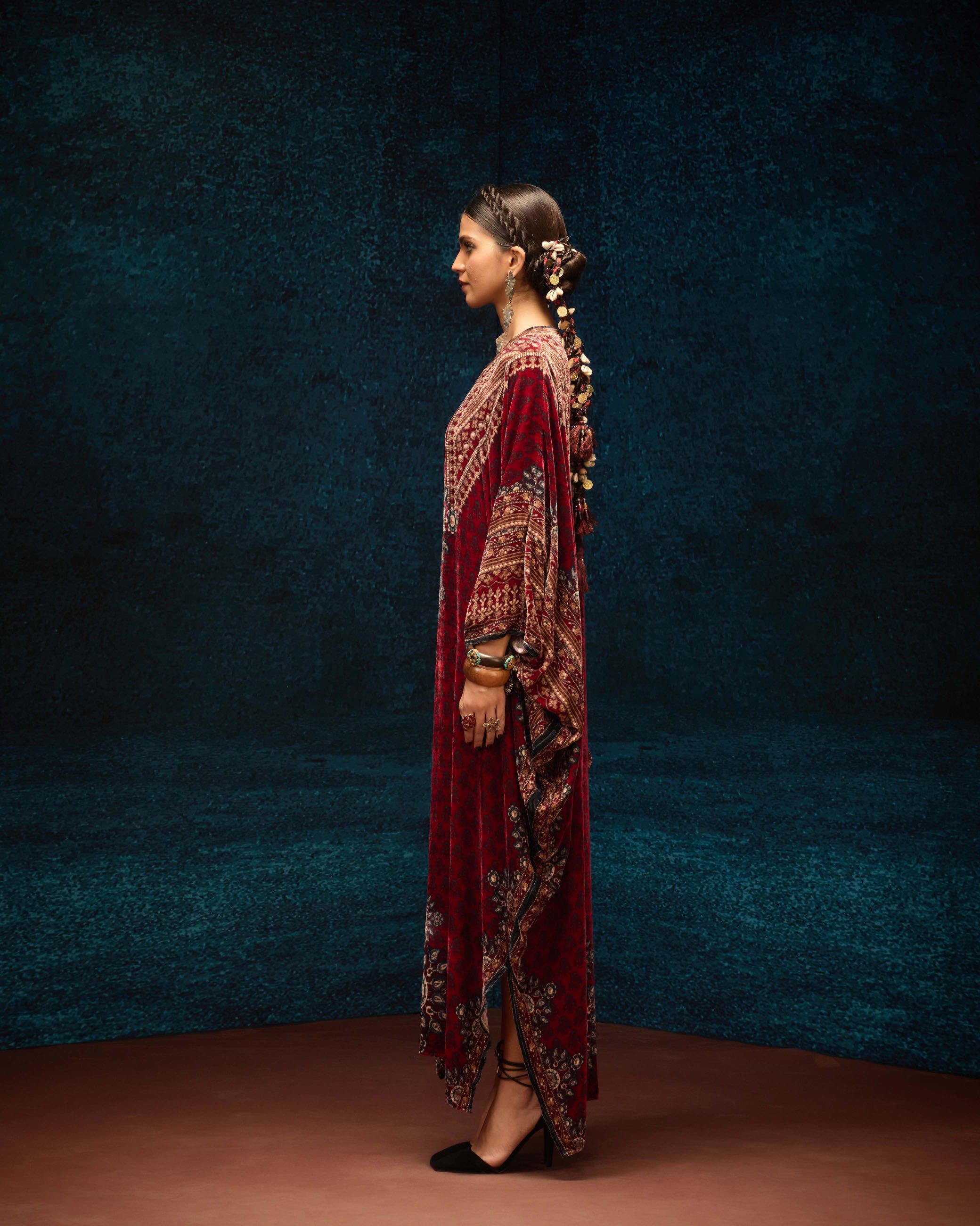 Ajrakh : Verusha - Maroon