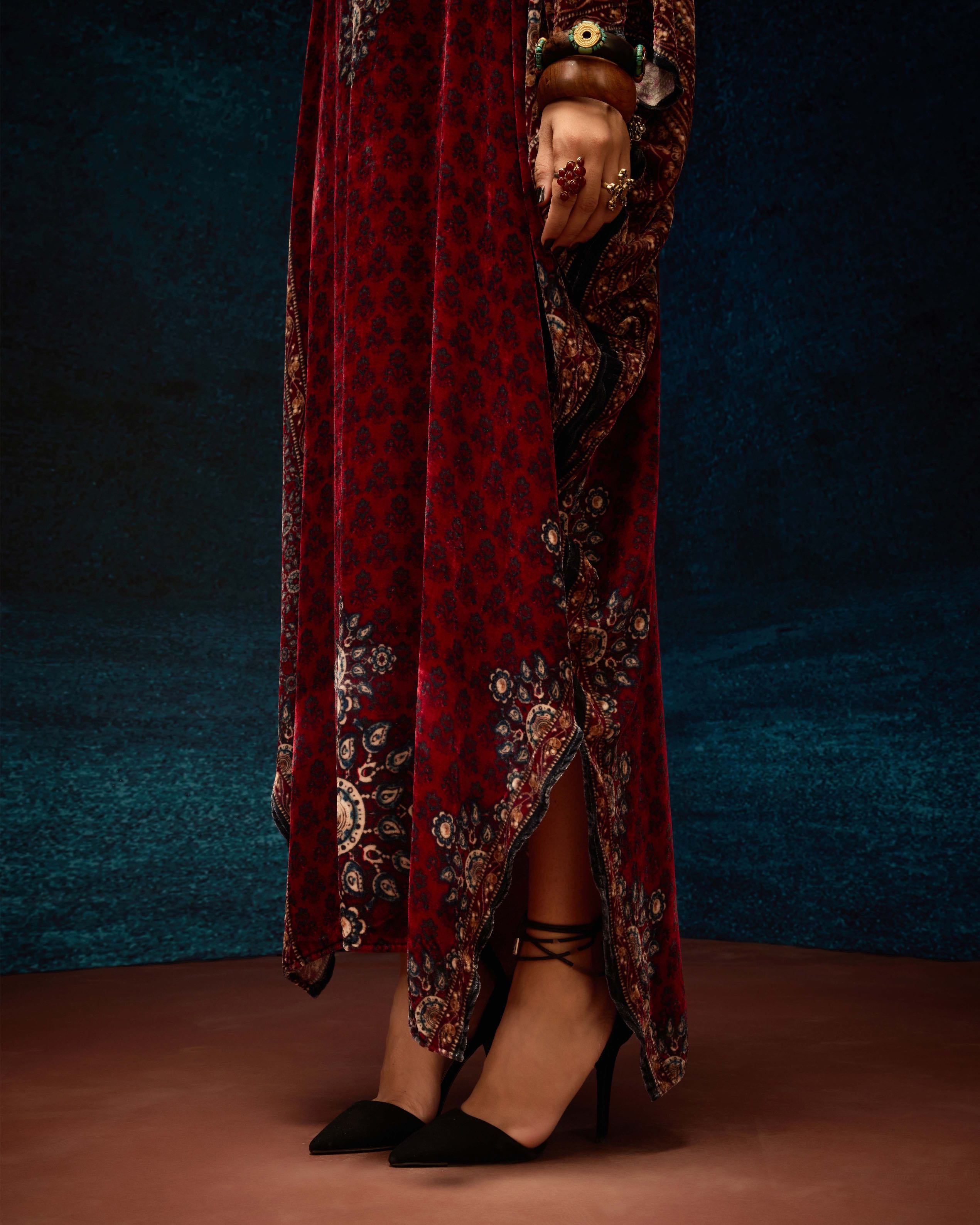 Ajrakh : Verusha - Maroon