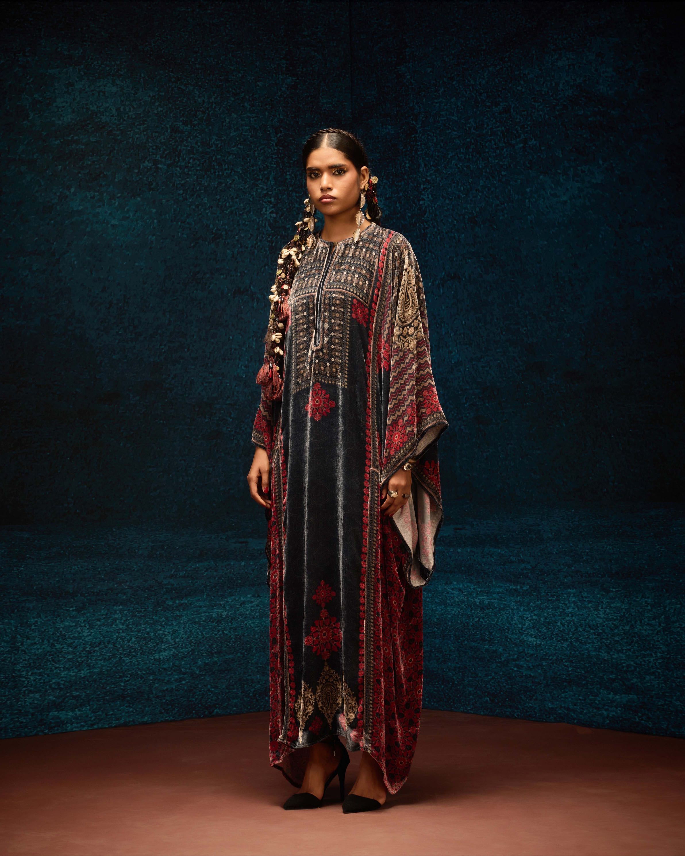 Ajrakh : Beatrice - Red/Black