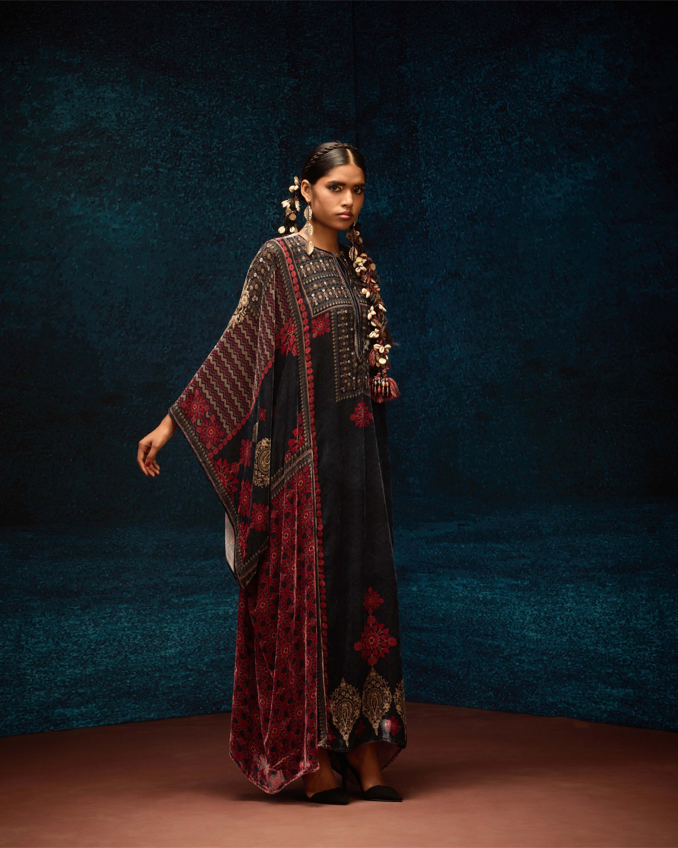 Ajrakh : Beatrice - Red/Black