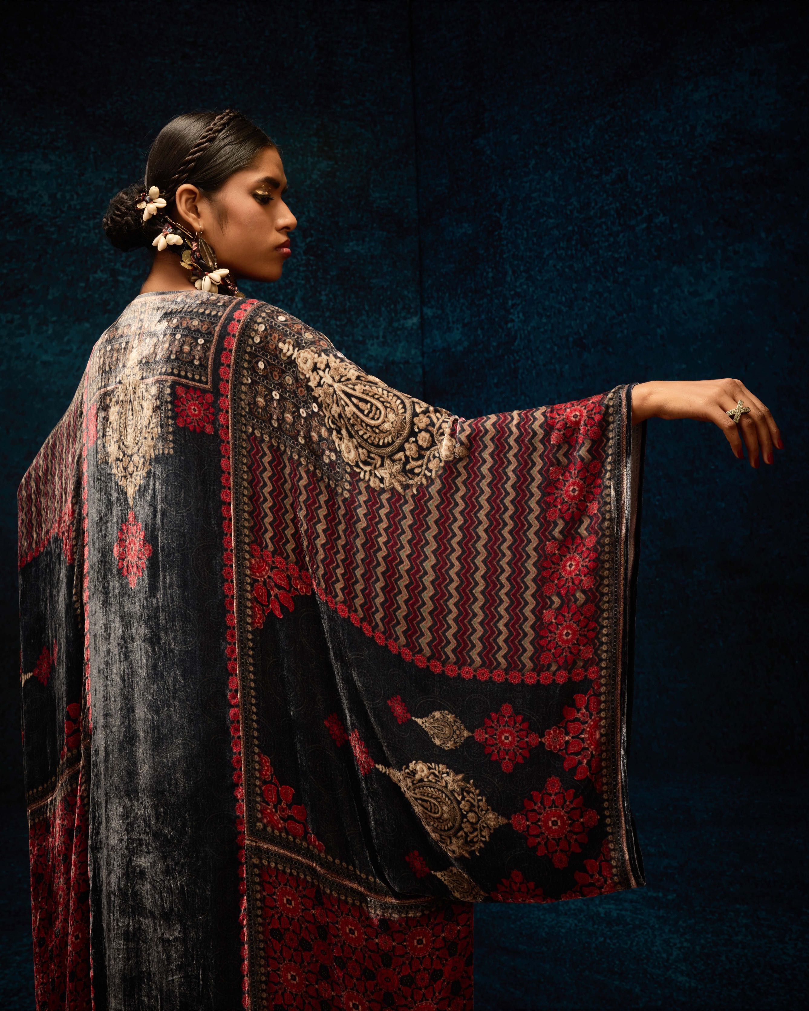 Ajrakh : Beatrice - Red/Black
