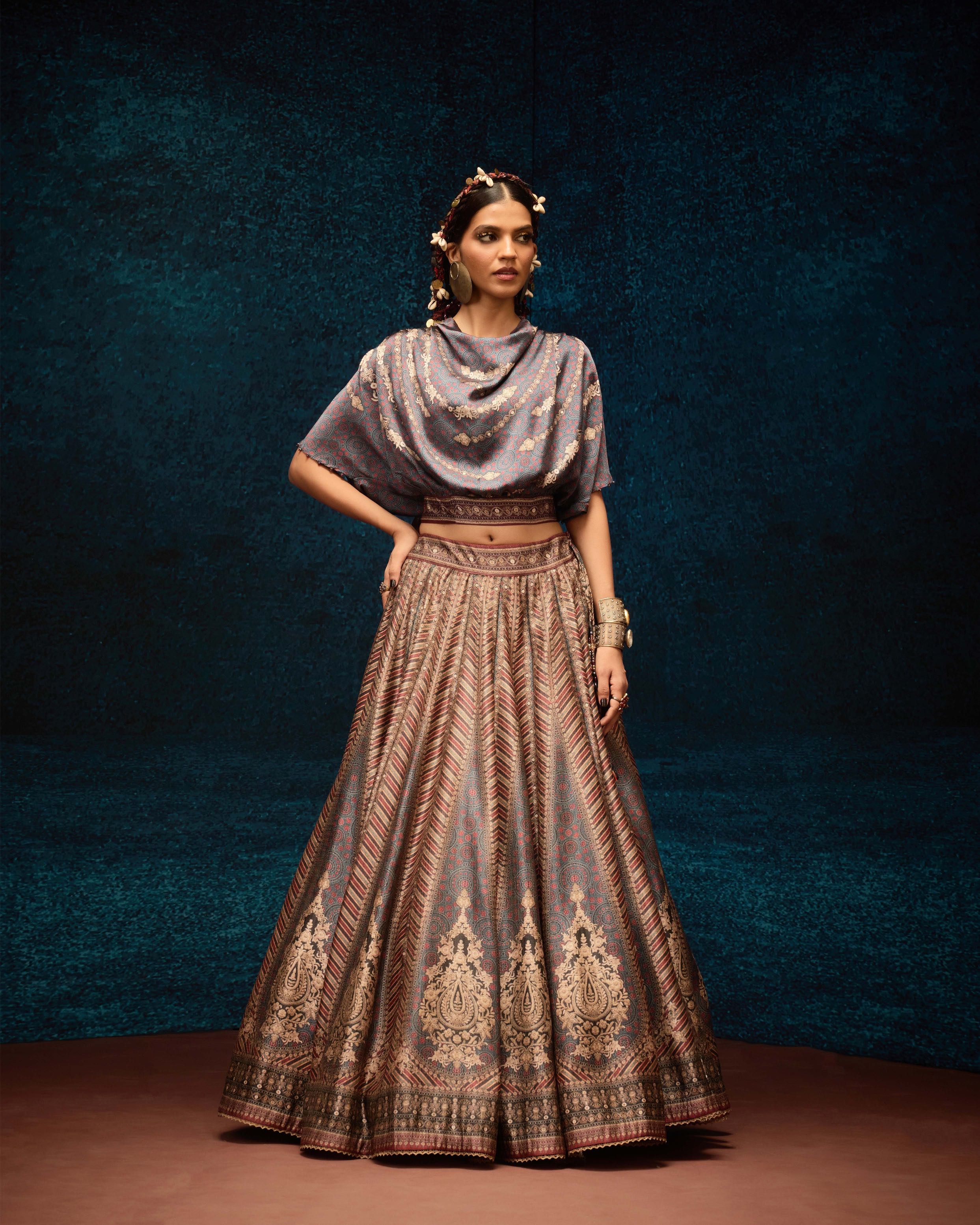 Ajrakh : Varsha Leela - Blue/Maroon