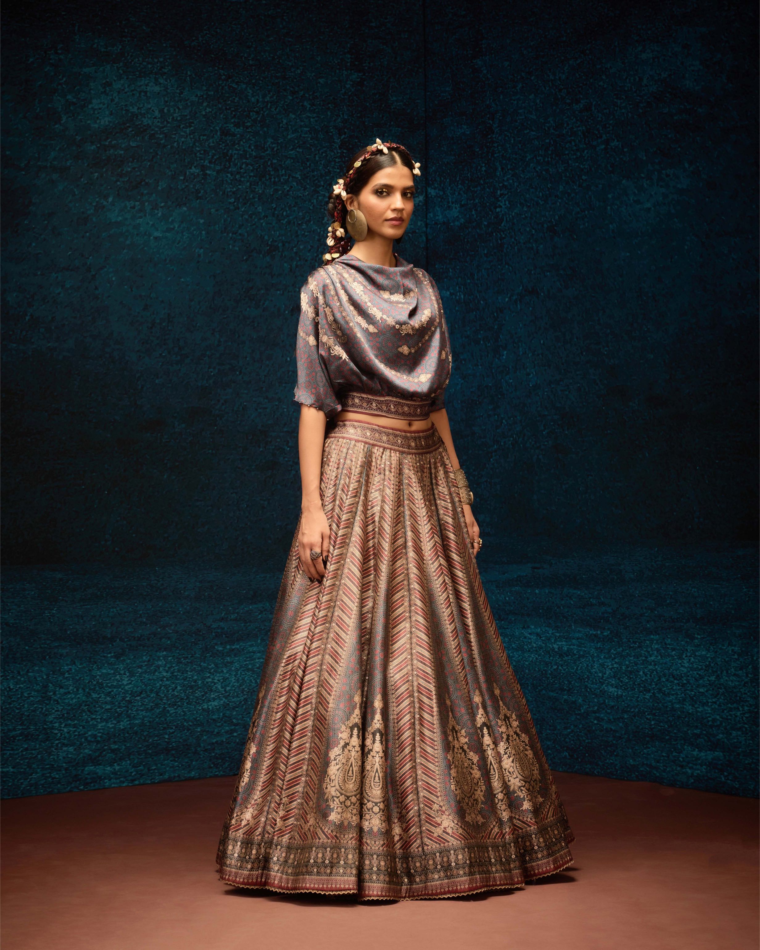 Ajrakh : Varsha Leela - Blue/Maroon