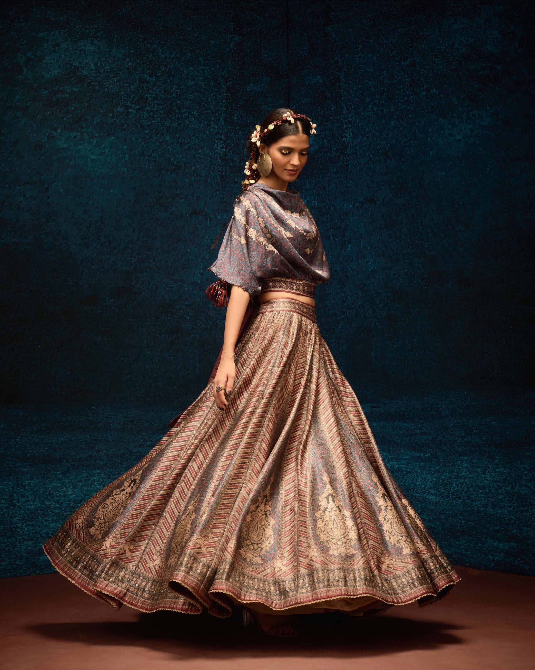 Ajrakh : Varsha Leela - Blue/Maroon