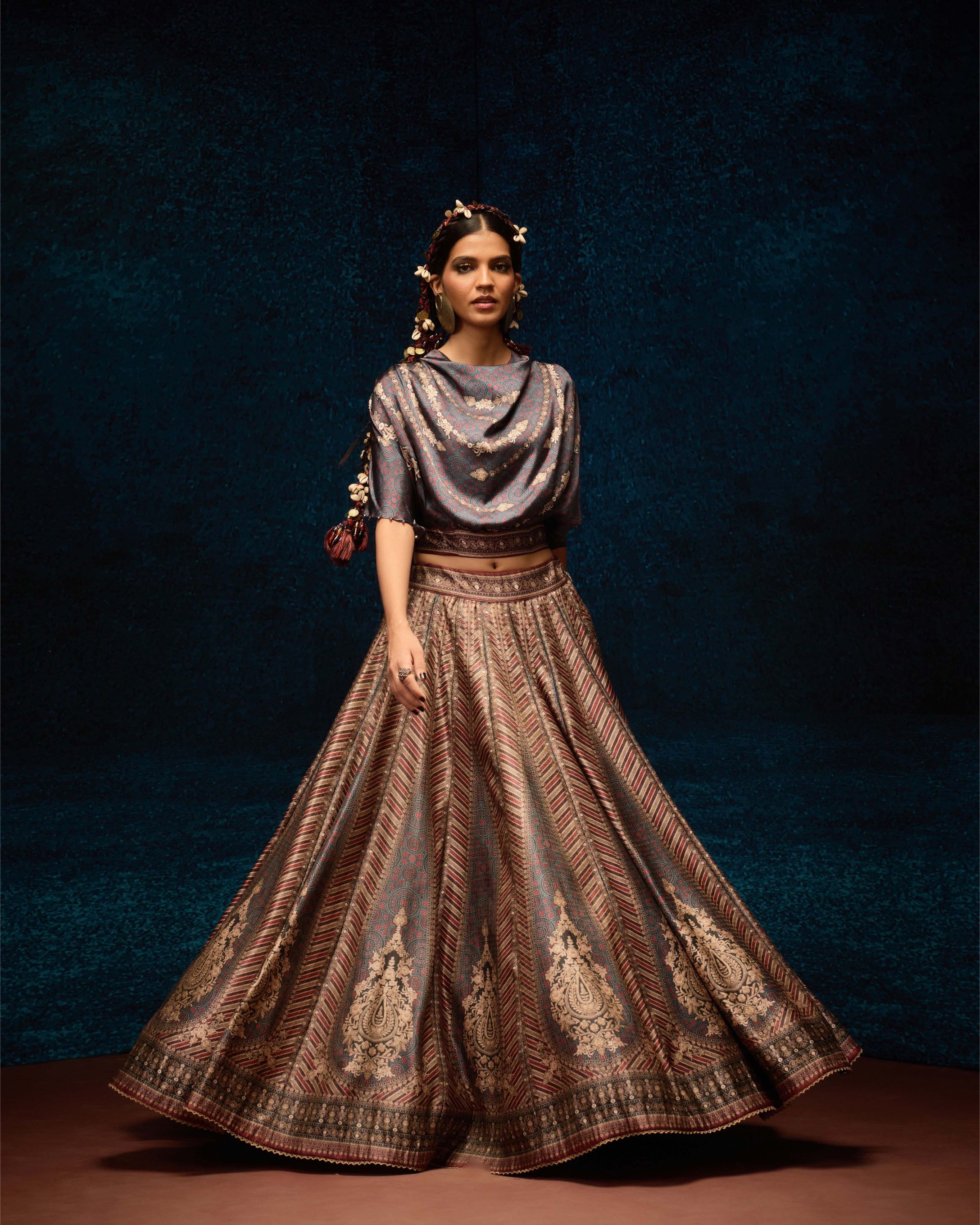 Ajrakh : Varsha Leela - Blue/Maroon