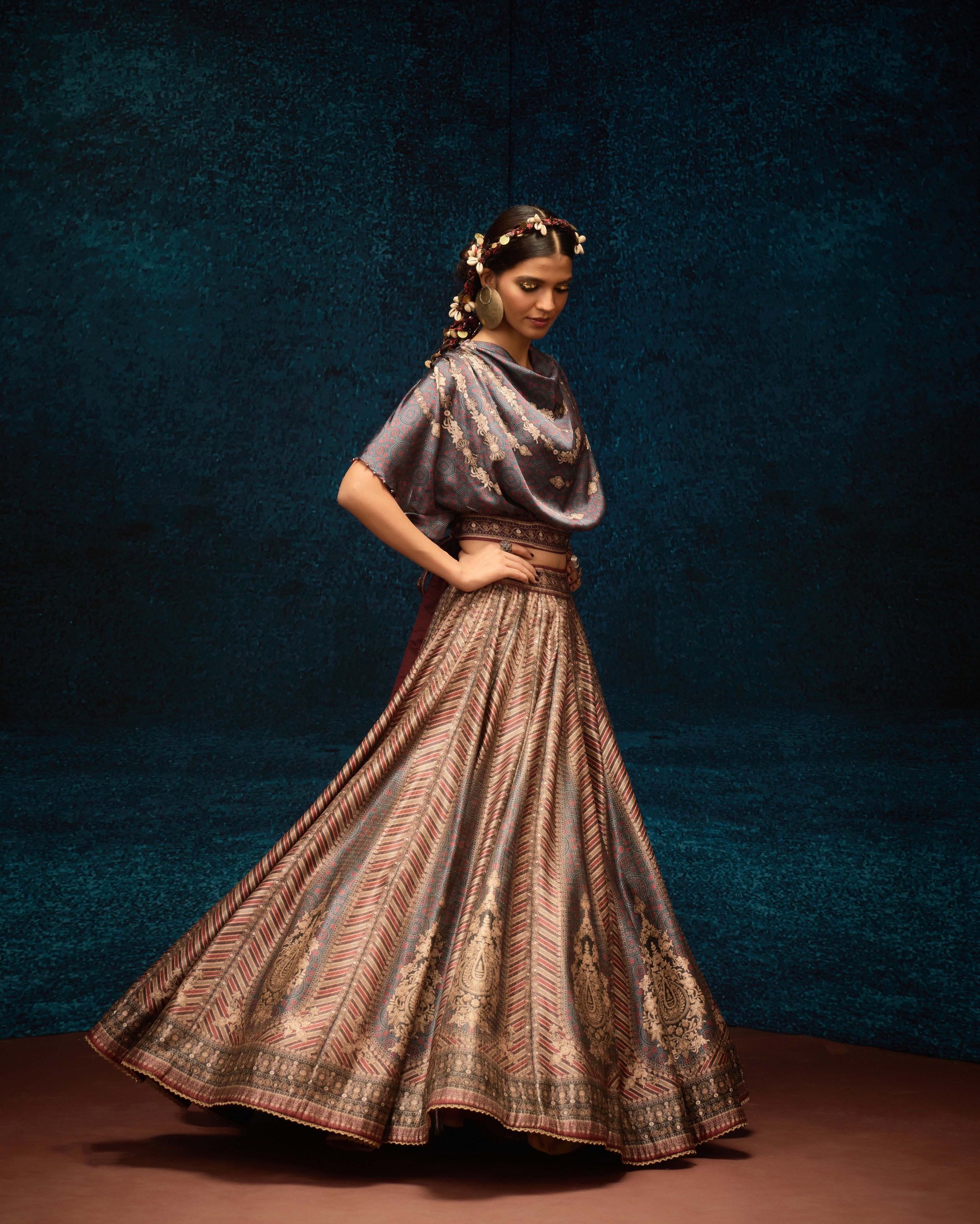 Ajrakh : Varsha Leela - Blue/Maroon