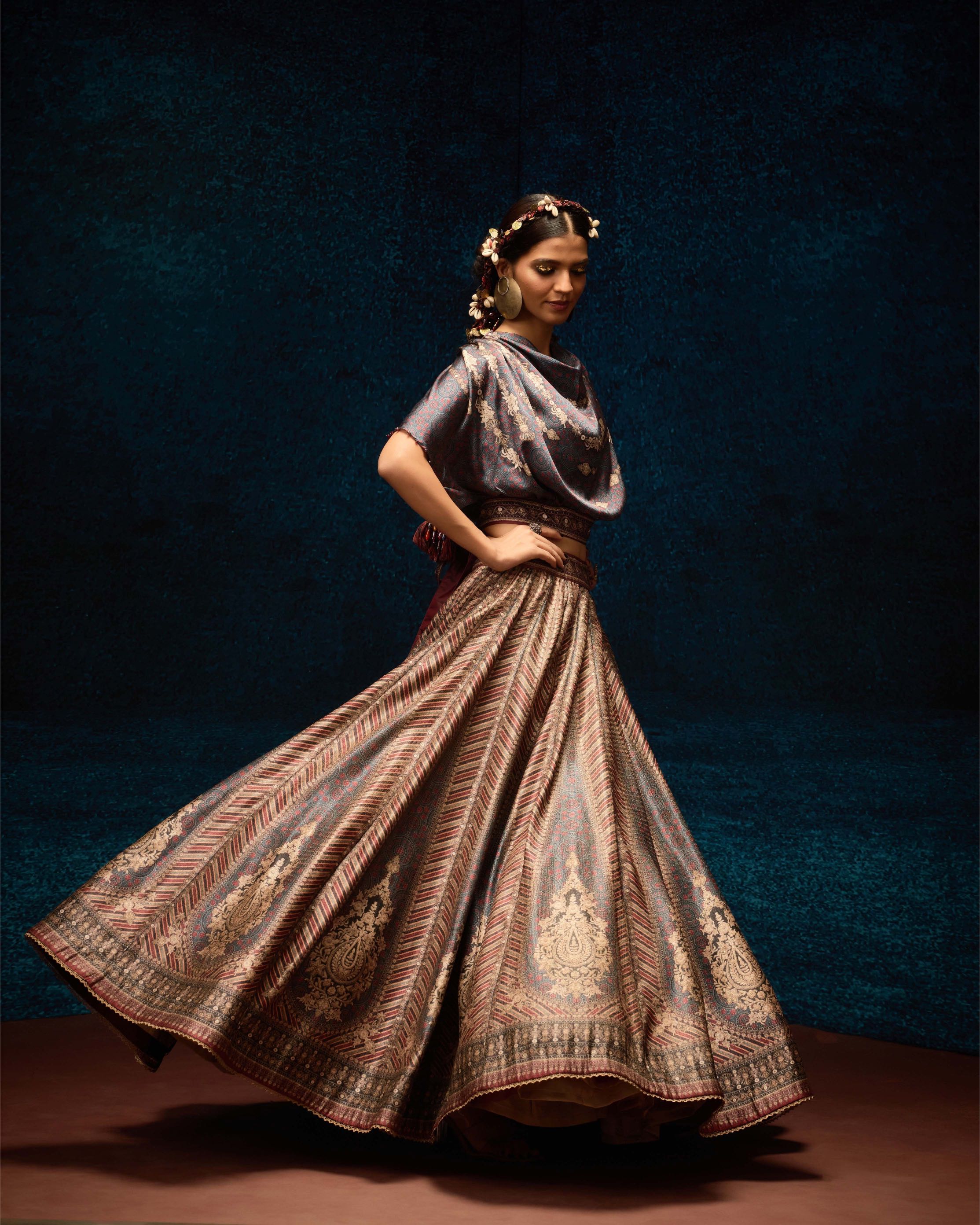 Ajrakh : Varsha Leela - Blue/Maroon