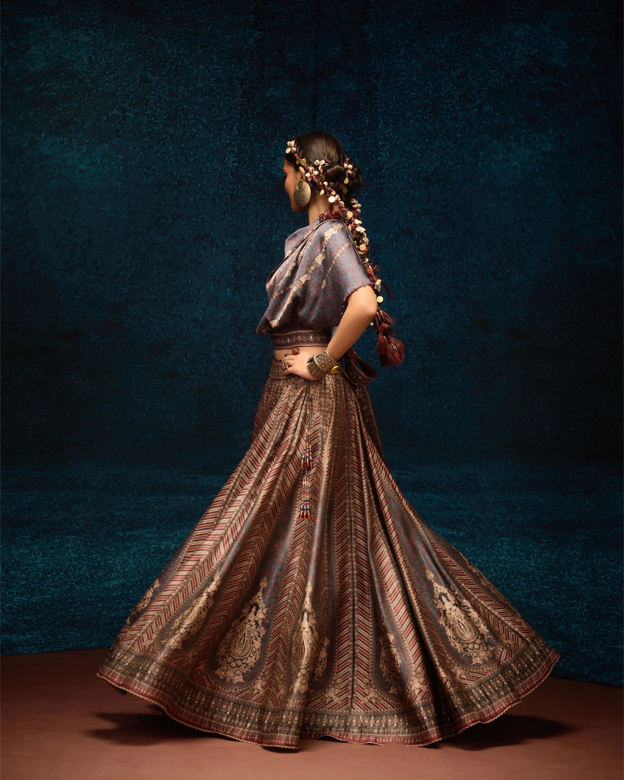 Ajrakh : Varsha Leela - Blue/Maroon