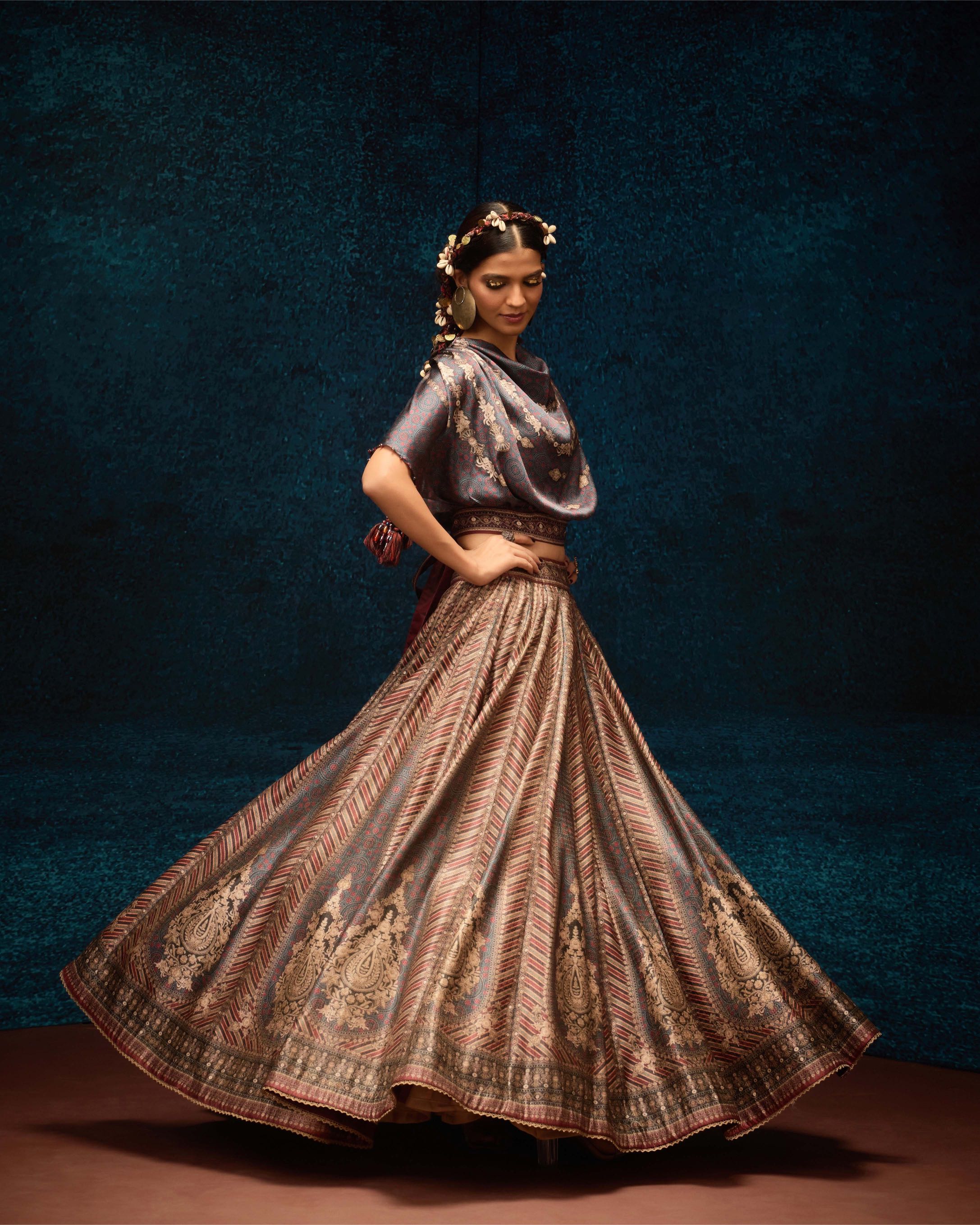 Ajrakh : Varsha Leela - Blue/Maroon