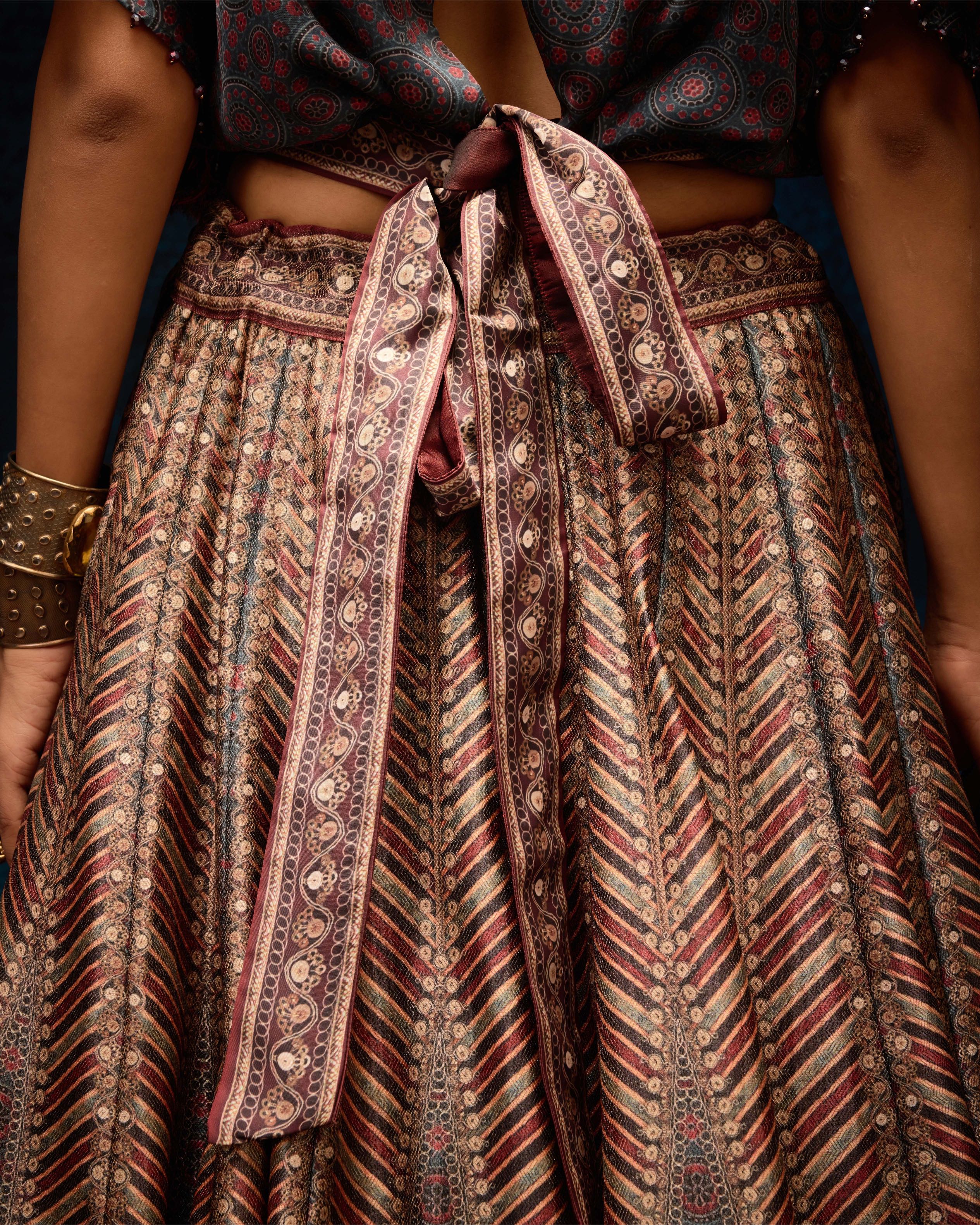 Ajrakh : Varsha Leela - Blue/Maroon