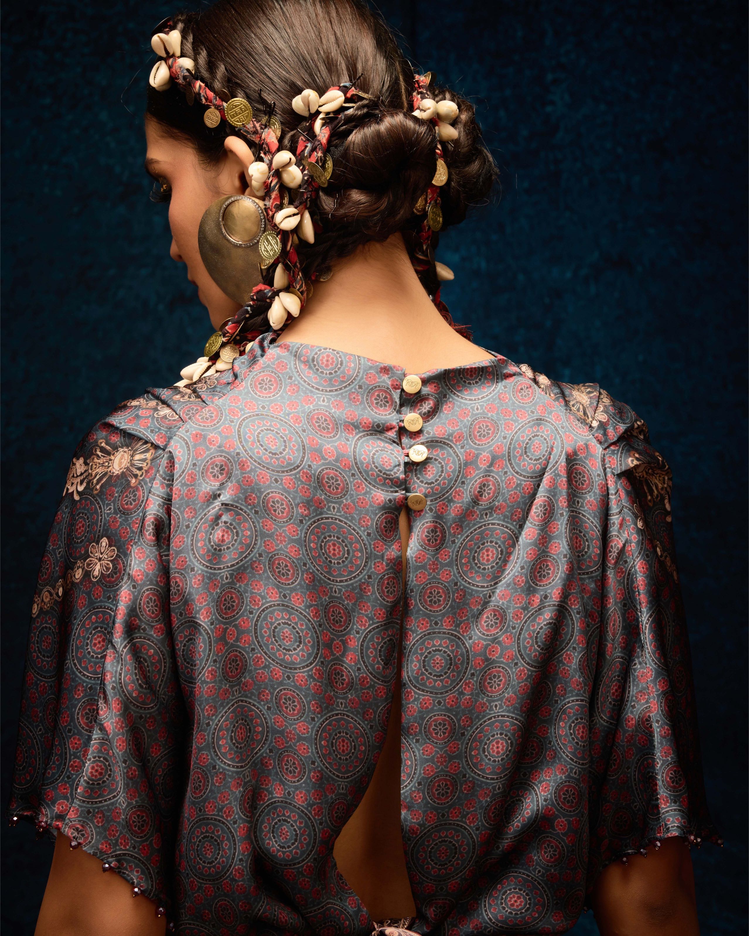 Ajrakh : Varsha Leela - Blue/Maroon