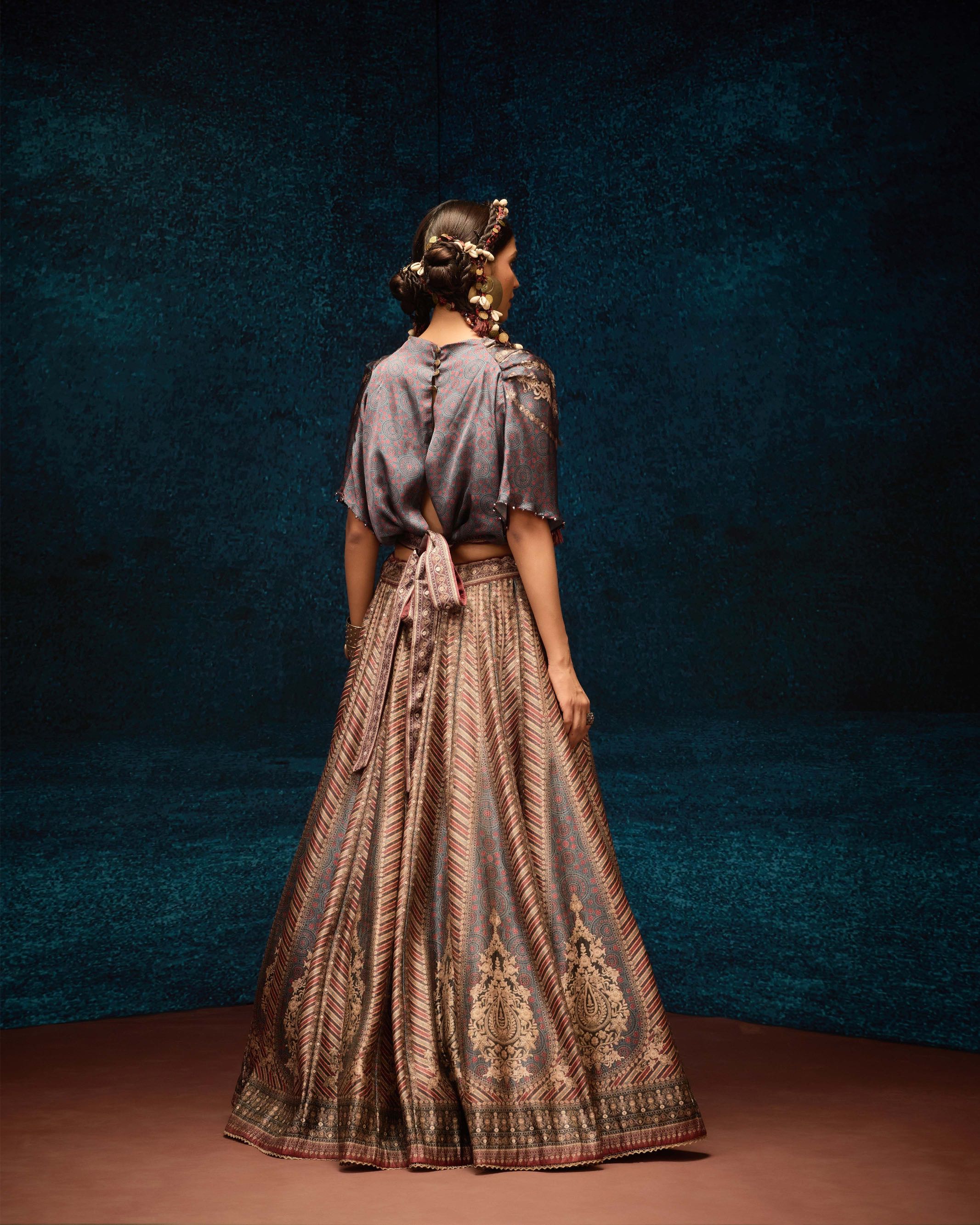 Ajrakh : Varsha Leela - Blue/Maroon