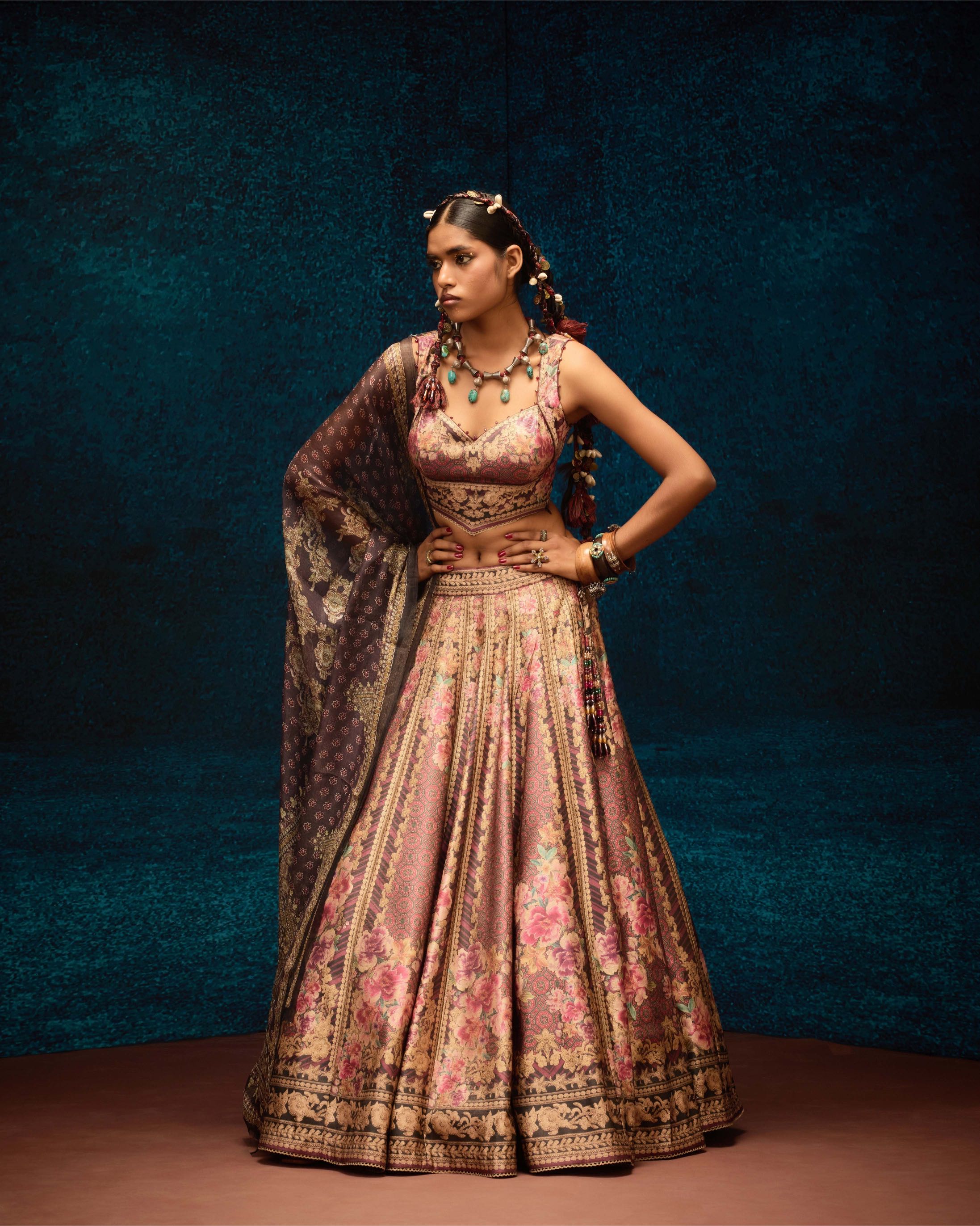 Ajrakh : Leela - Maroon