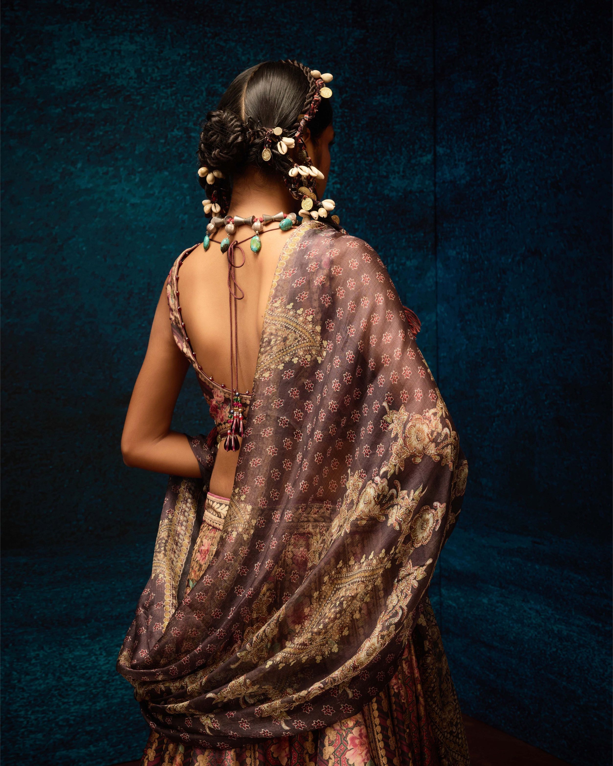 Ajrakh : Leela - Maroon