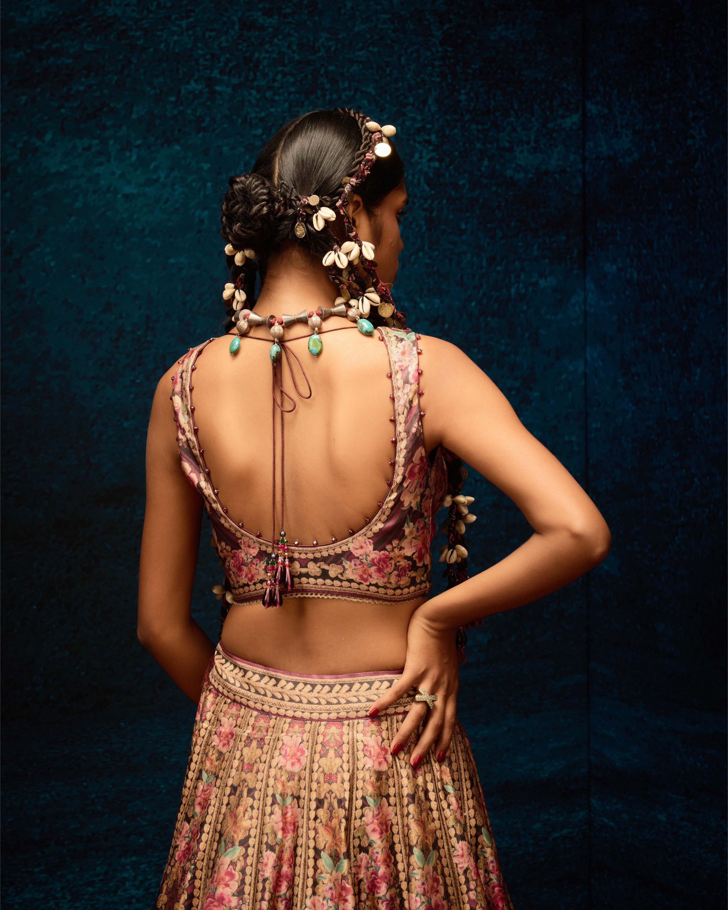 Ajrakh : Leela - Maroon