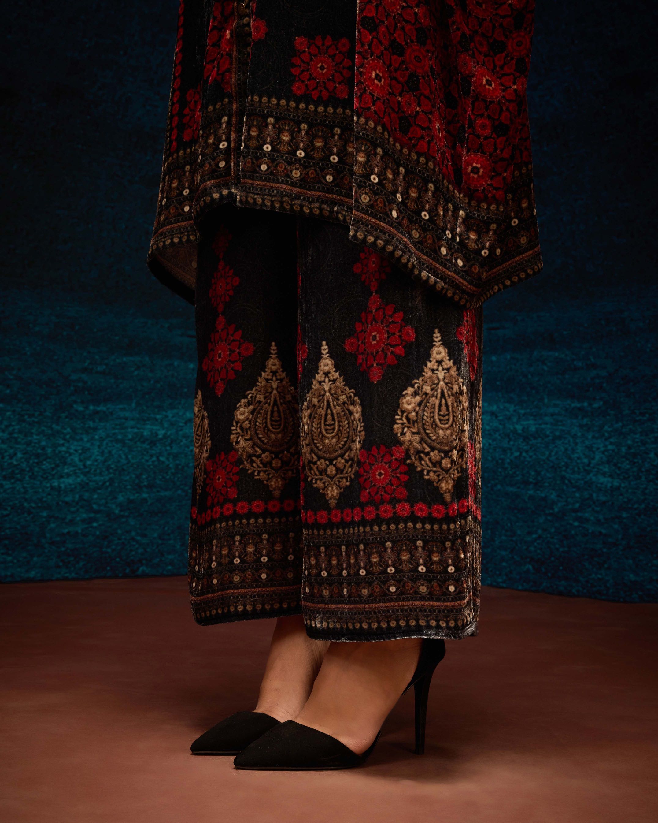 Ajrakh : Simona - Red/Black