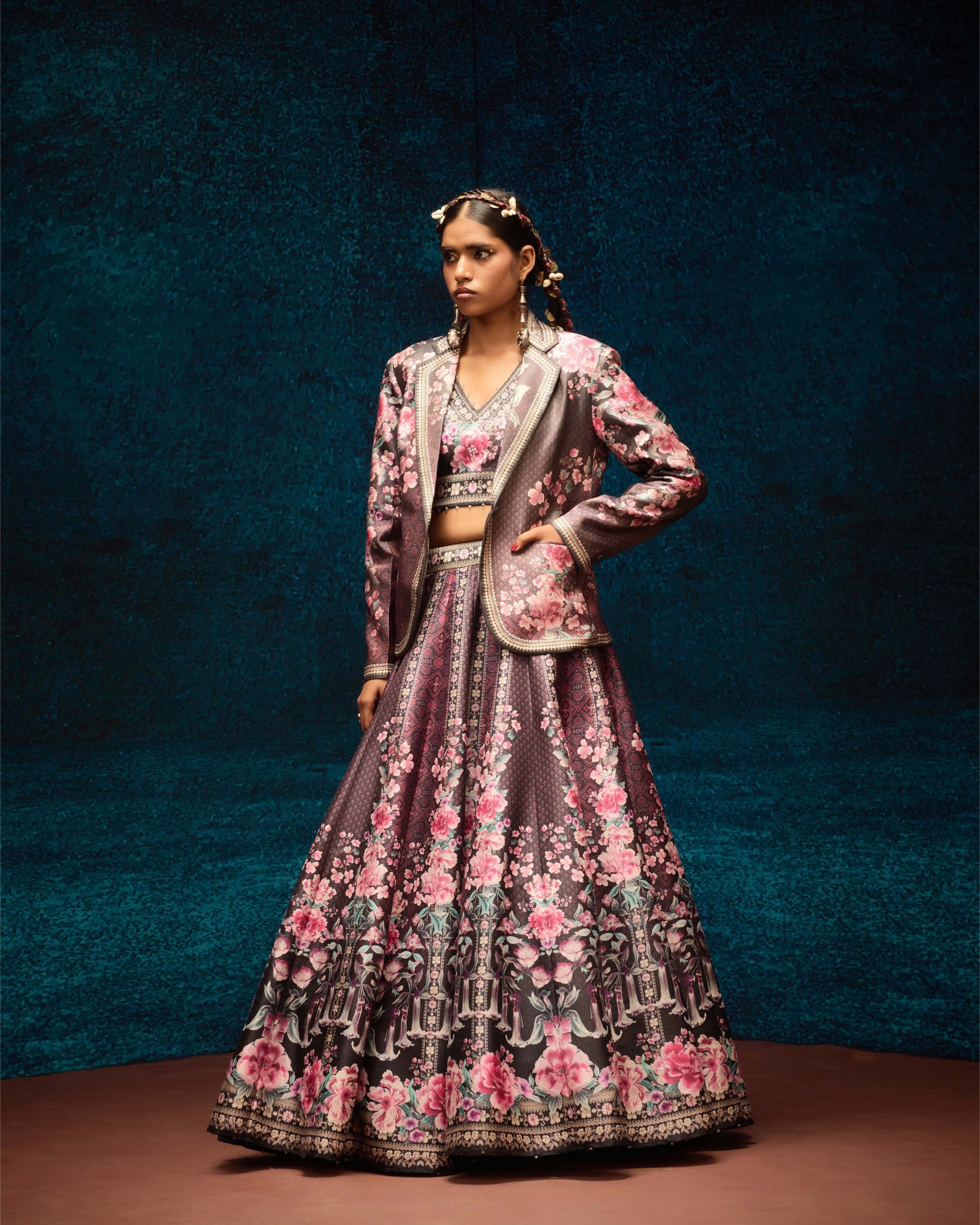 Ajrakh : Jacket Leela - Black/Raspberry