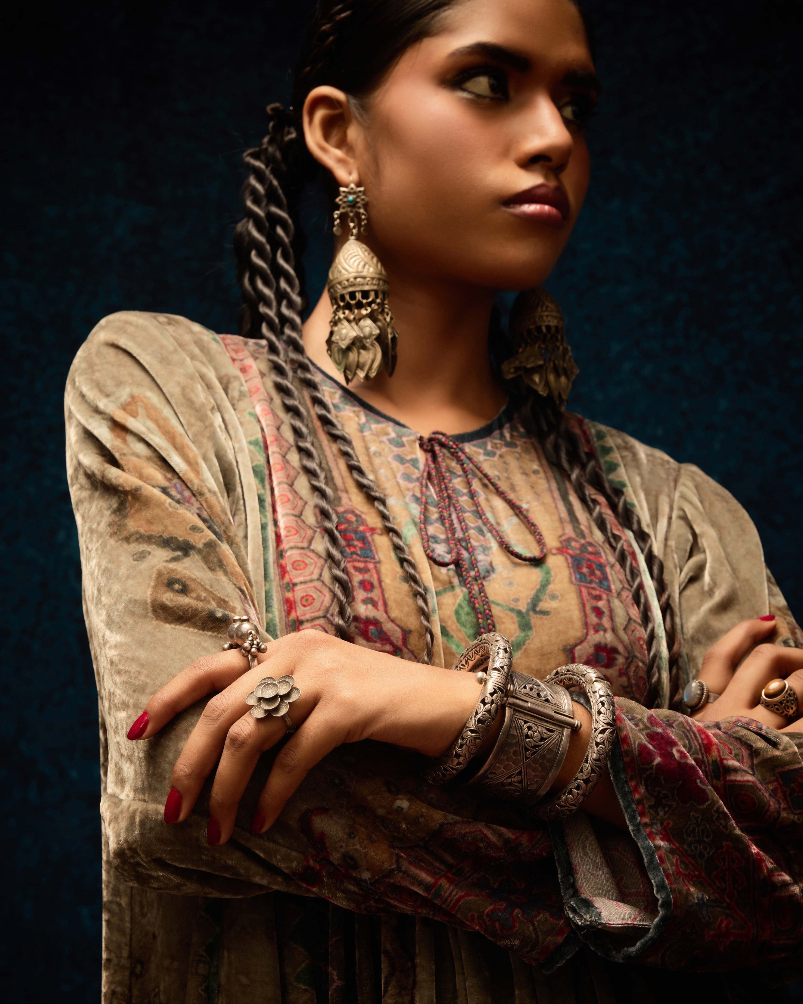 Ajrakh/Shiraz : Anisha - Taupe