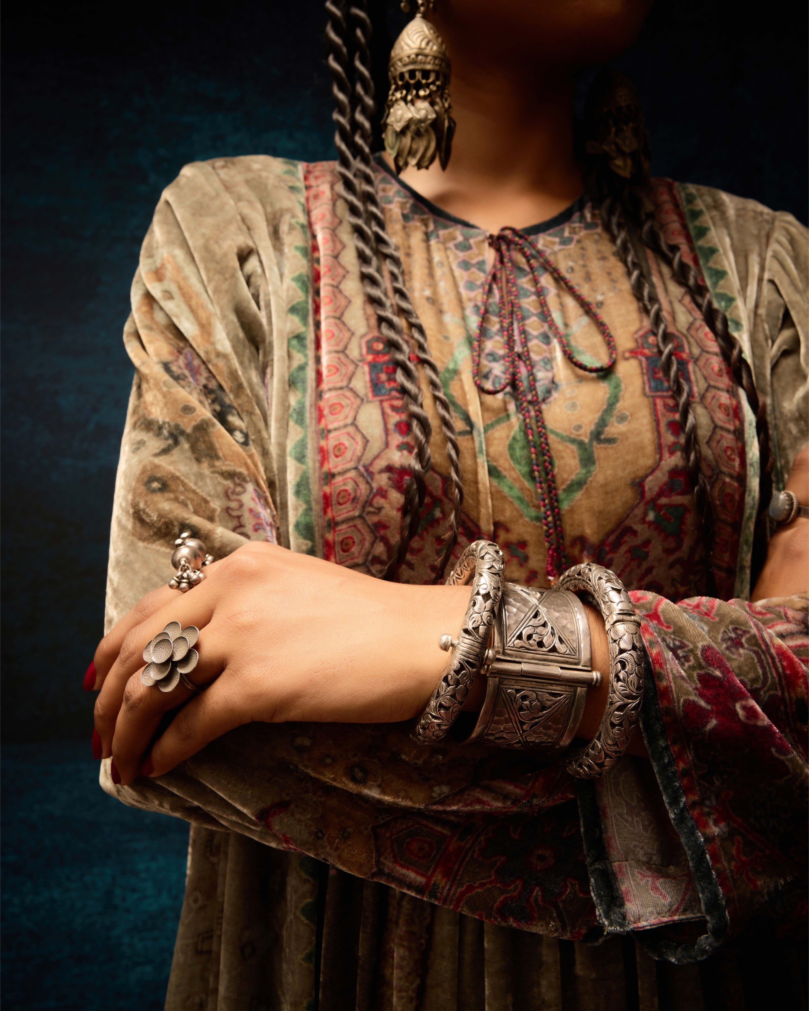 Ajrakh/Shiraz : Anisha - Taupe