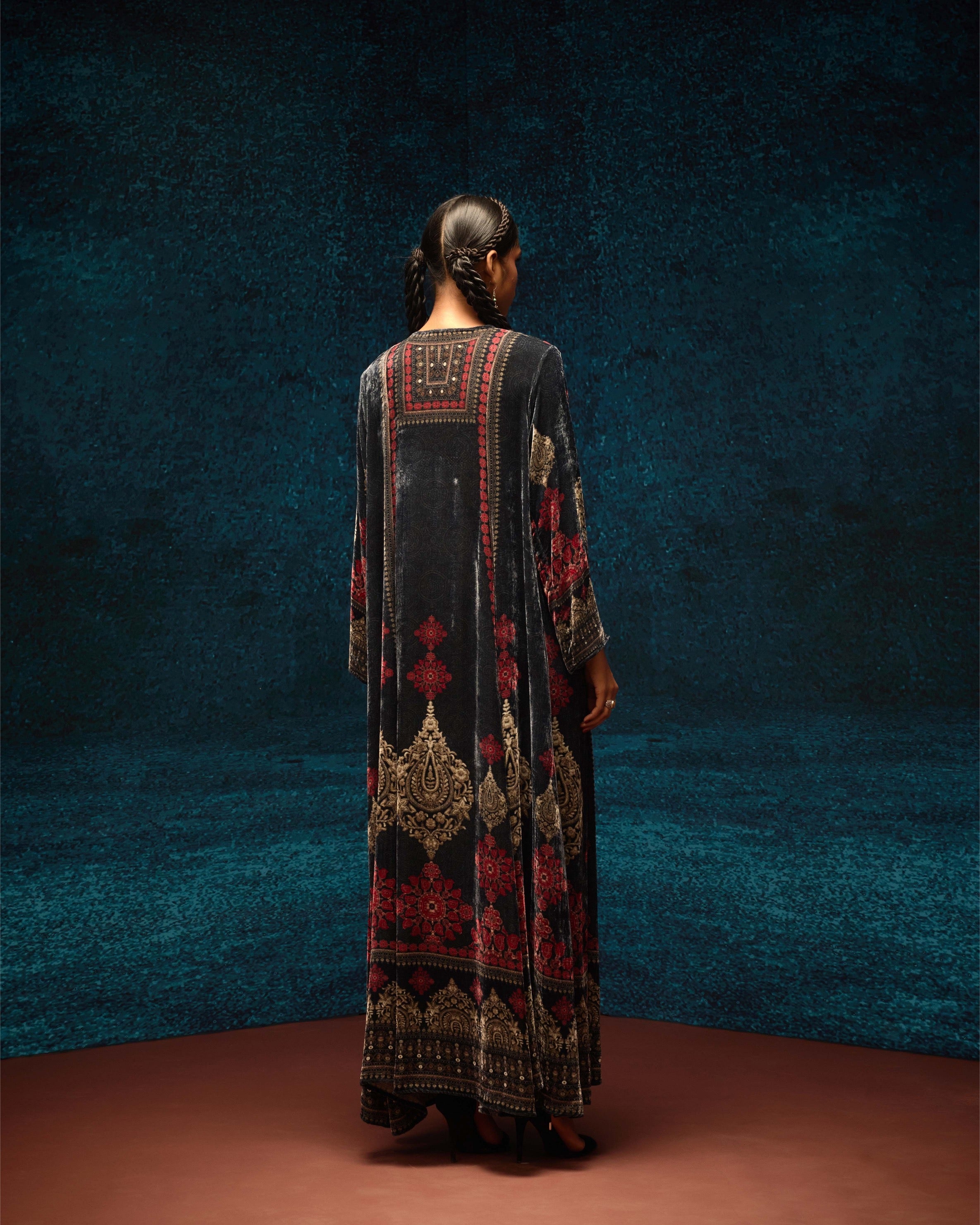 Ajrakh : Anisha - Black/Red