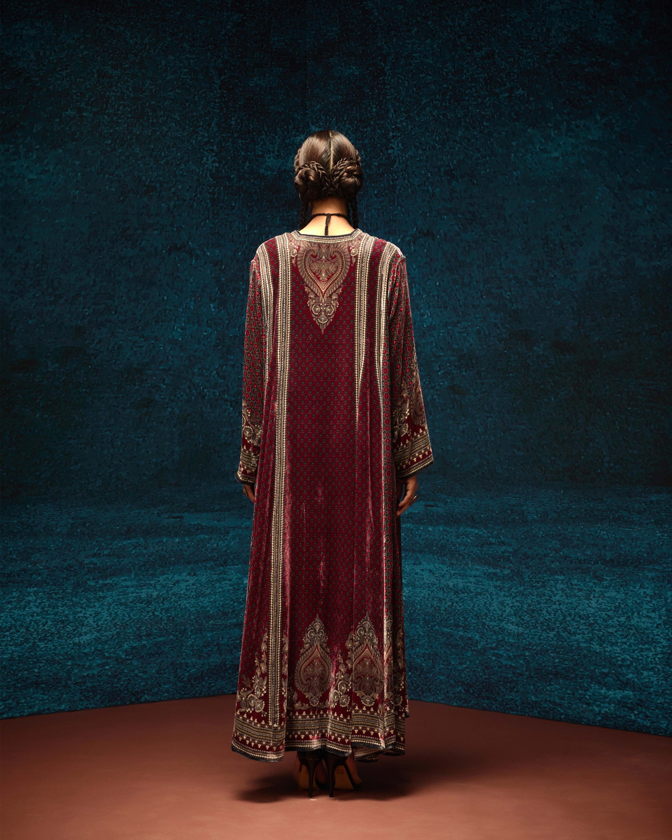 Ajrakh : Adavi - Maroon