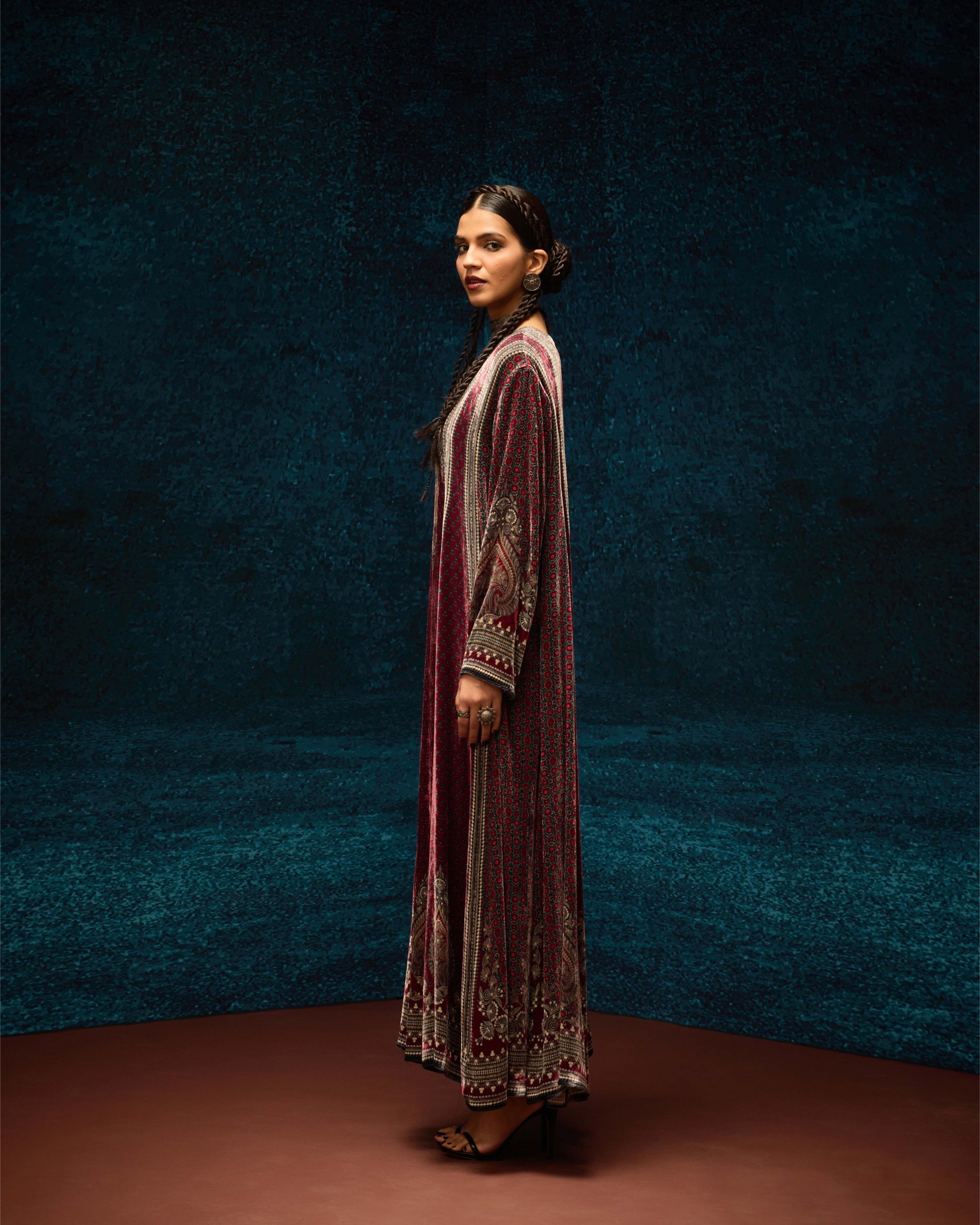 Ajrakh : Adavi - Maroon