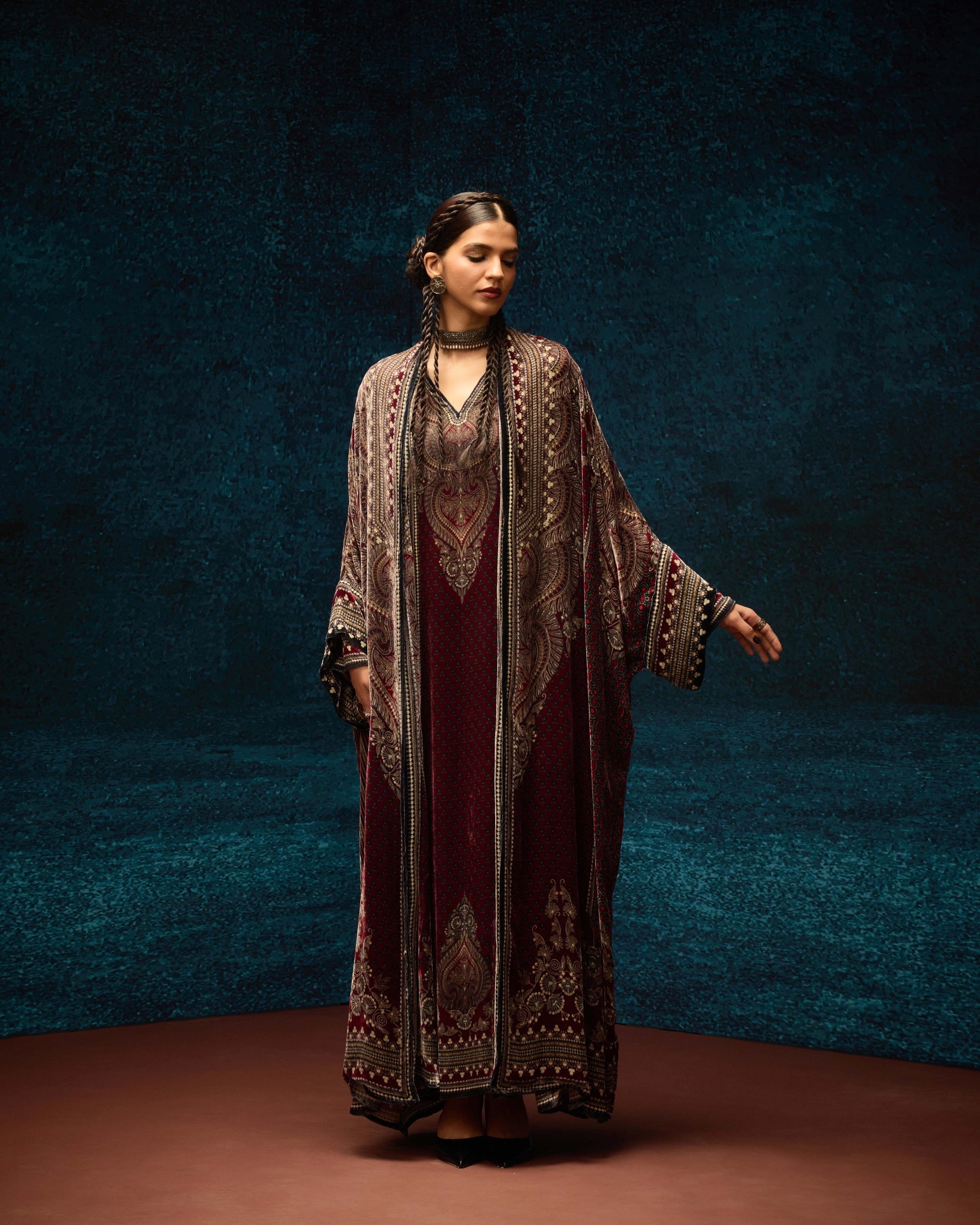 Ajrakh : Abaya - Red
