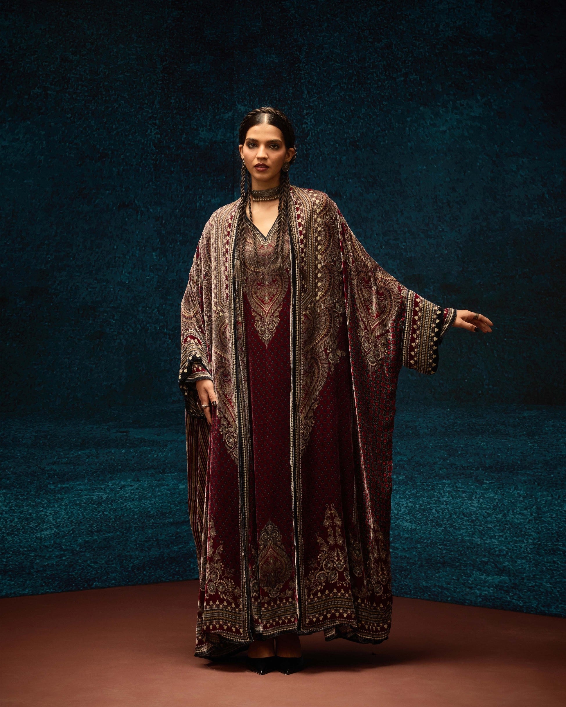 Ajrakh : Abaya - Red