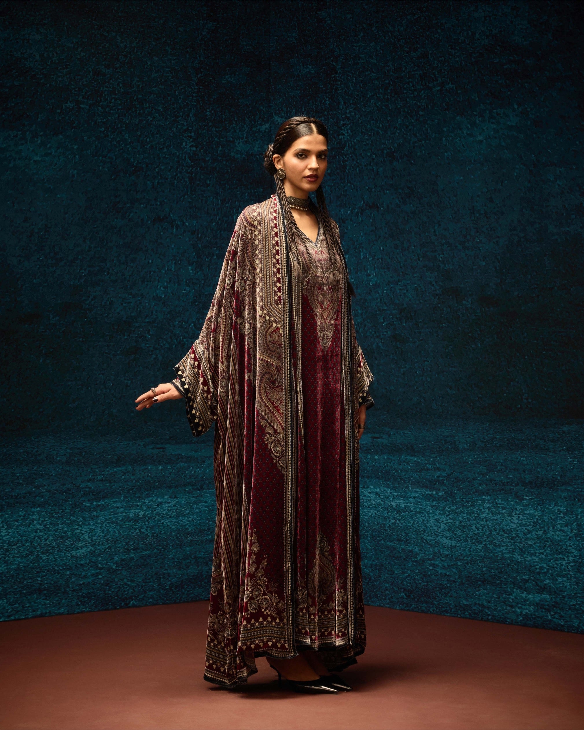 Ajrakh : Abaya - Red