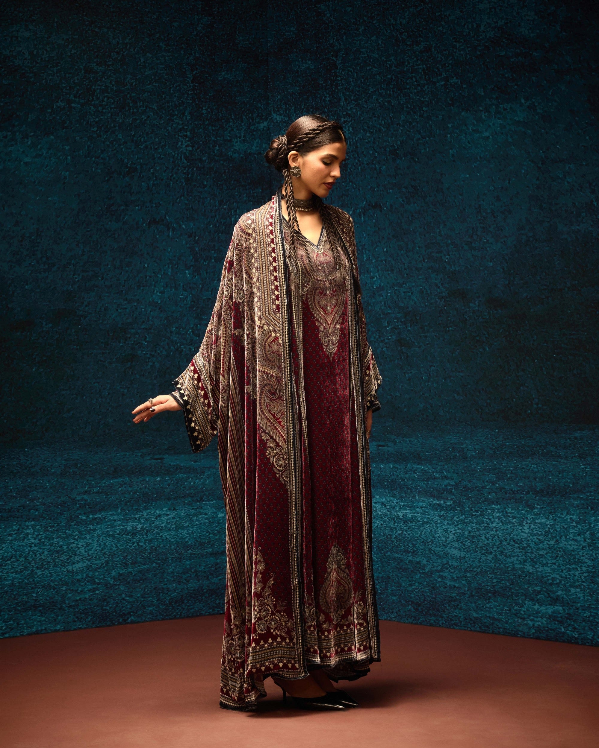 Ajrakh : Abaya - Red