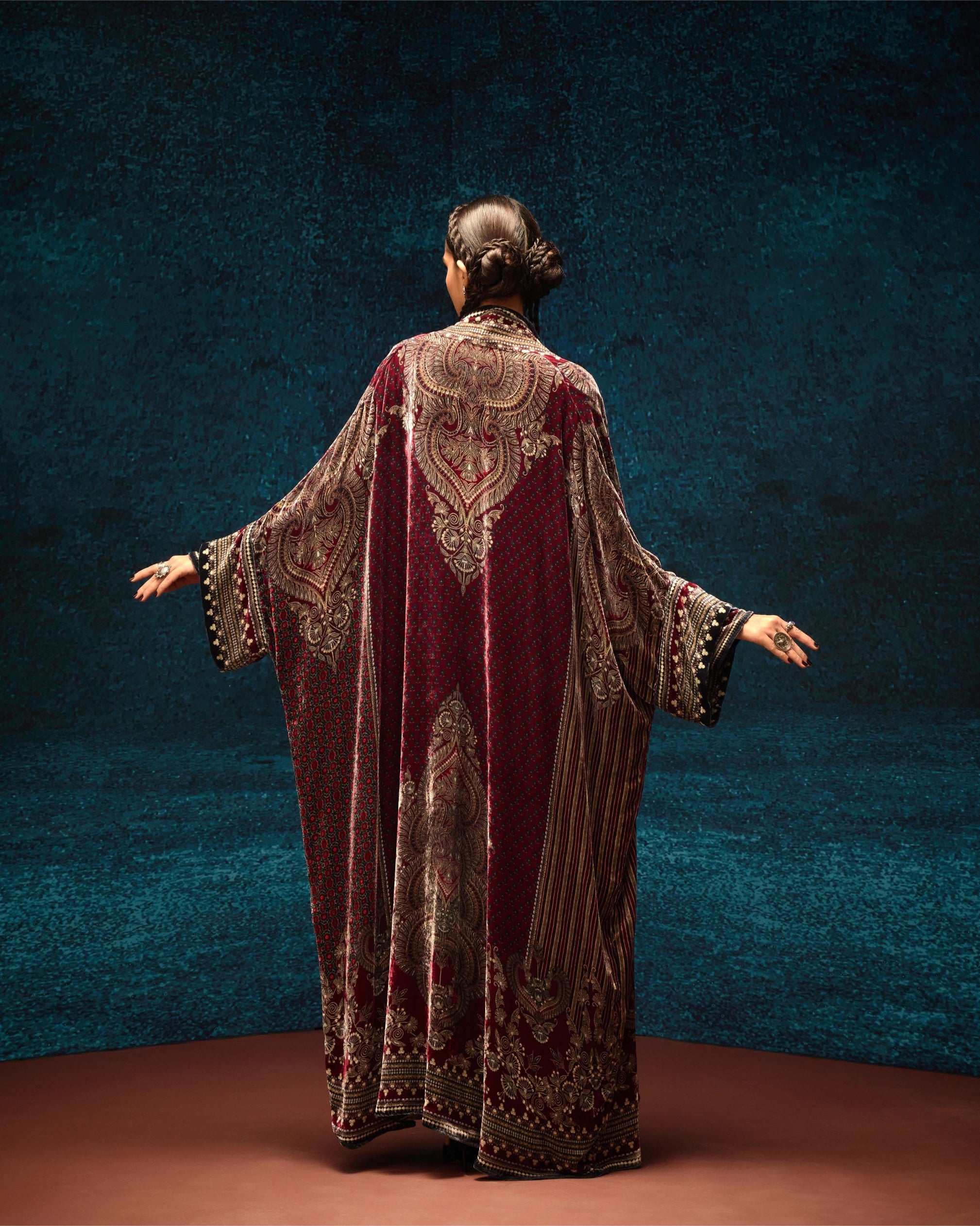Ajrakh : Abaya - Red