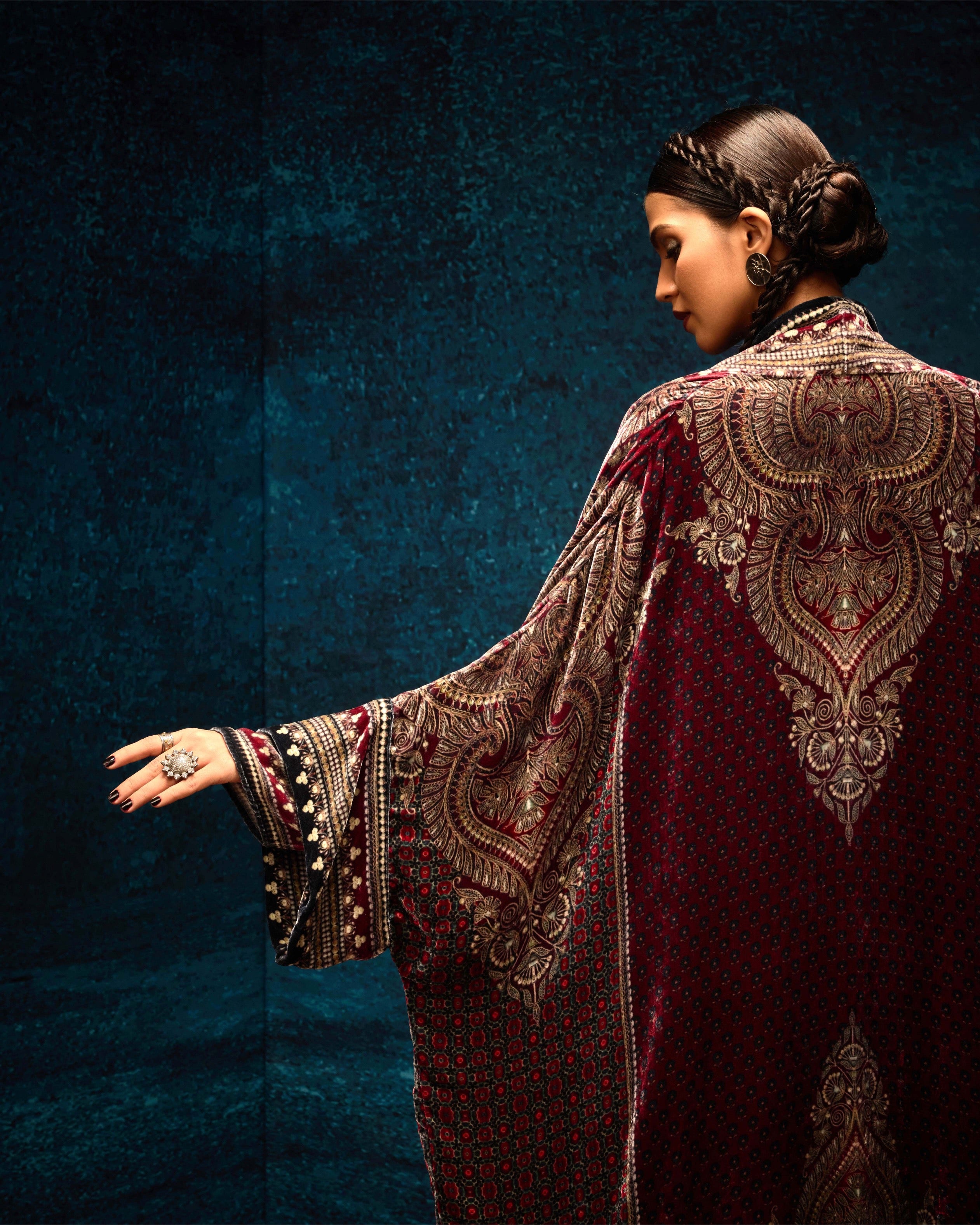 Ajrakh : Abaya - Red