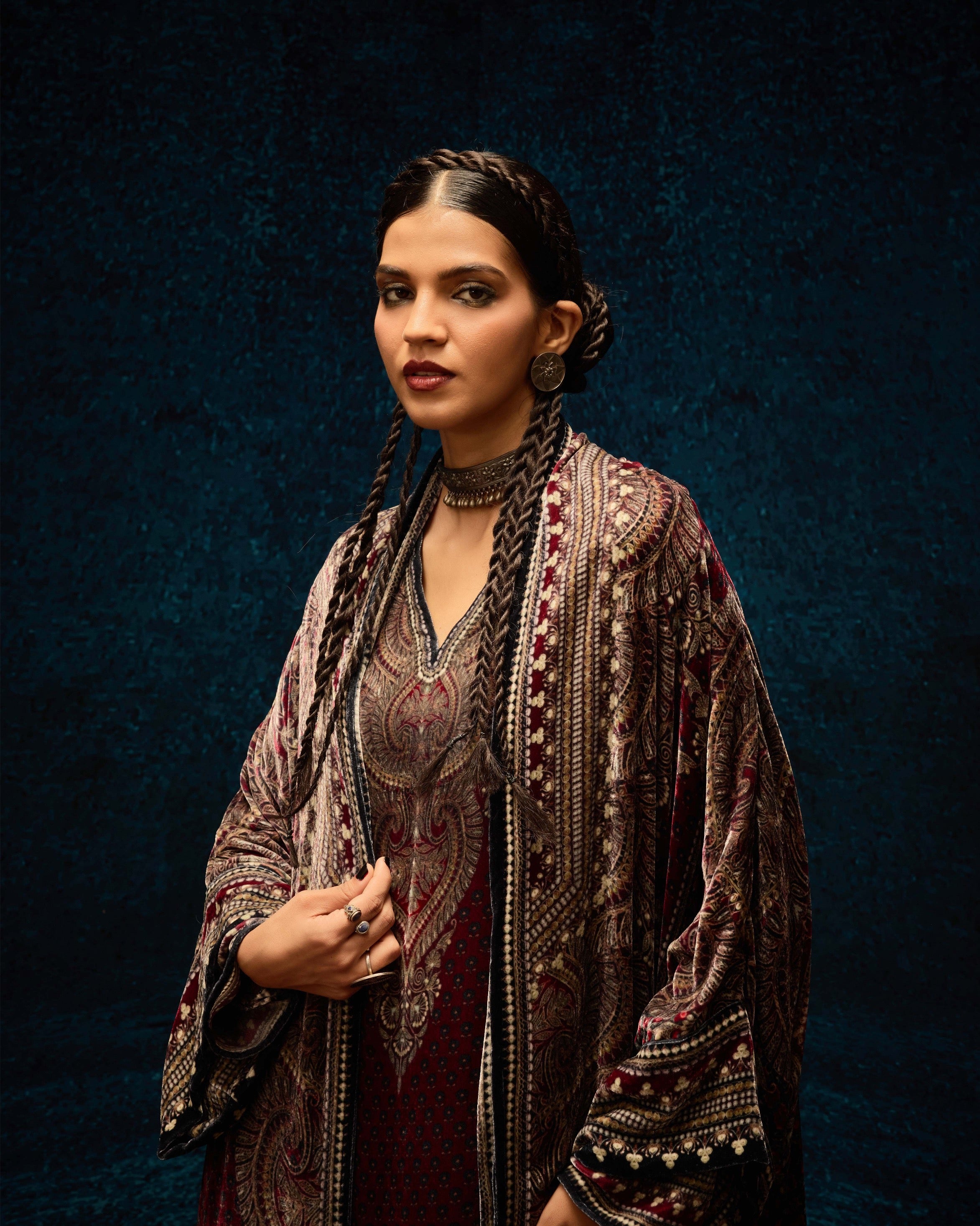 Ajrakh : Abaya - Red
