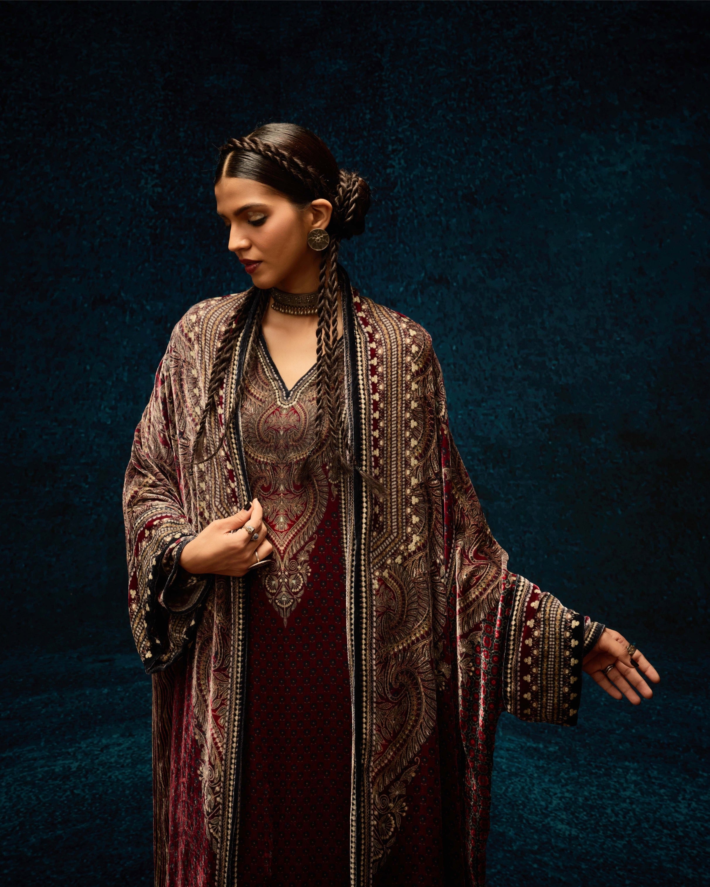 Ajrakh : Abaya - Red
