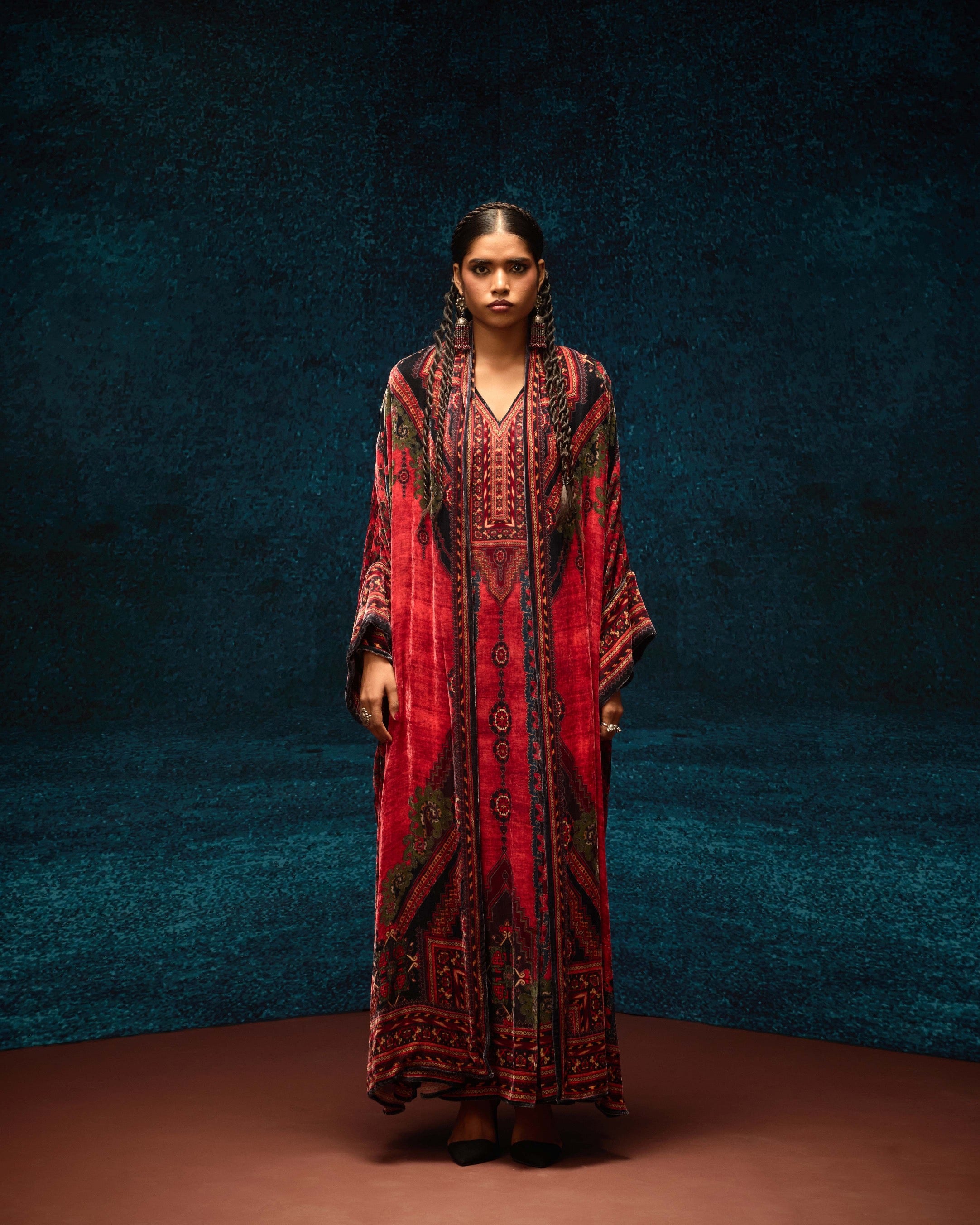 Ajrakh : Abaya - Rust