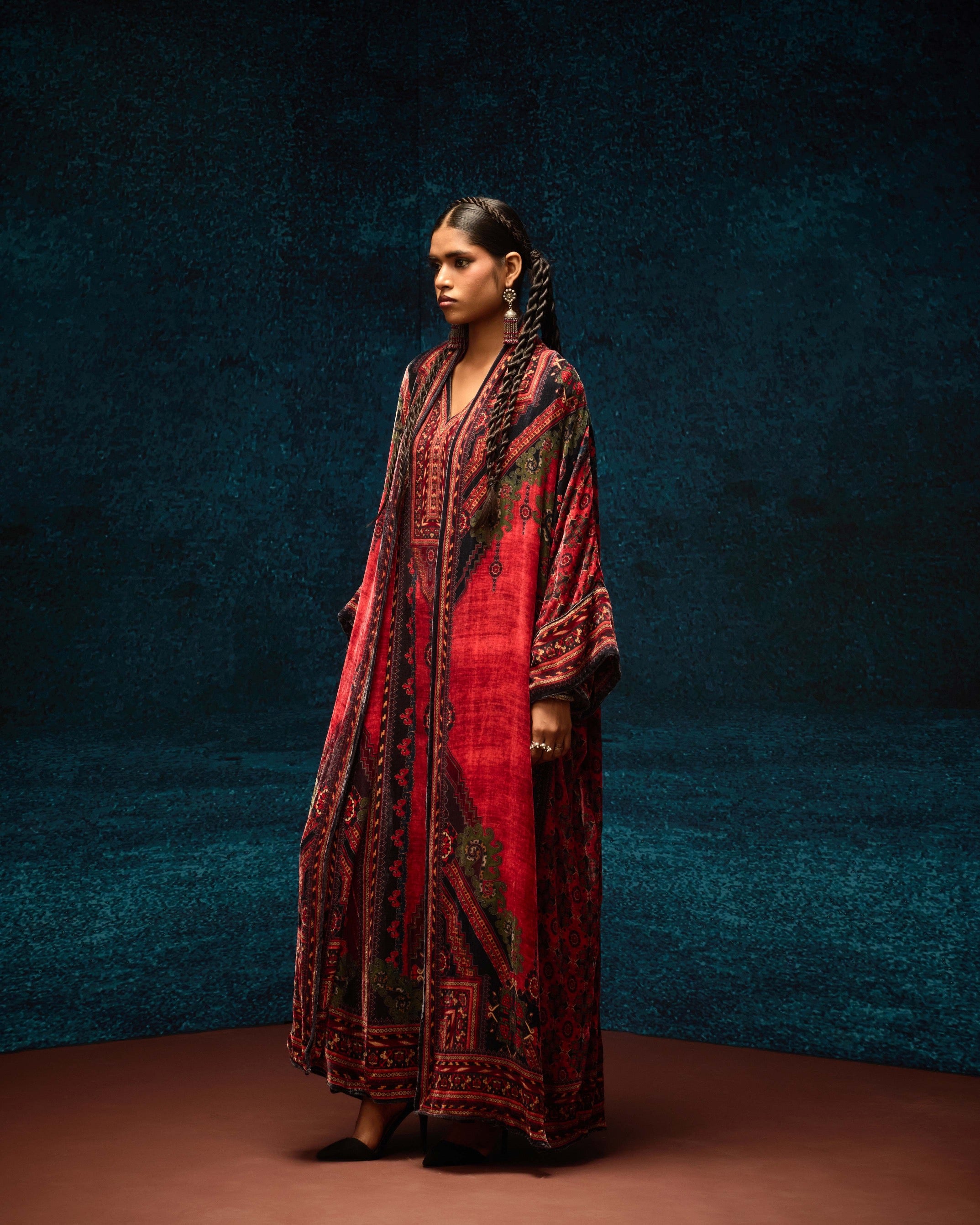 Ajrakh : Abaya - Rust