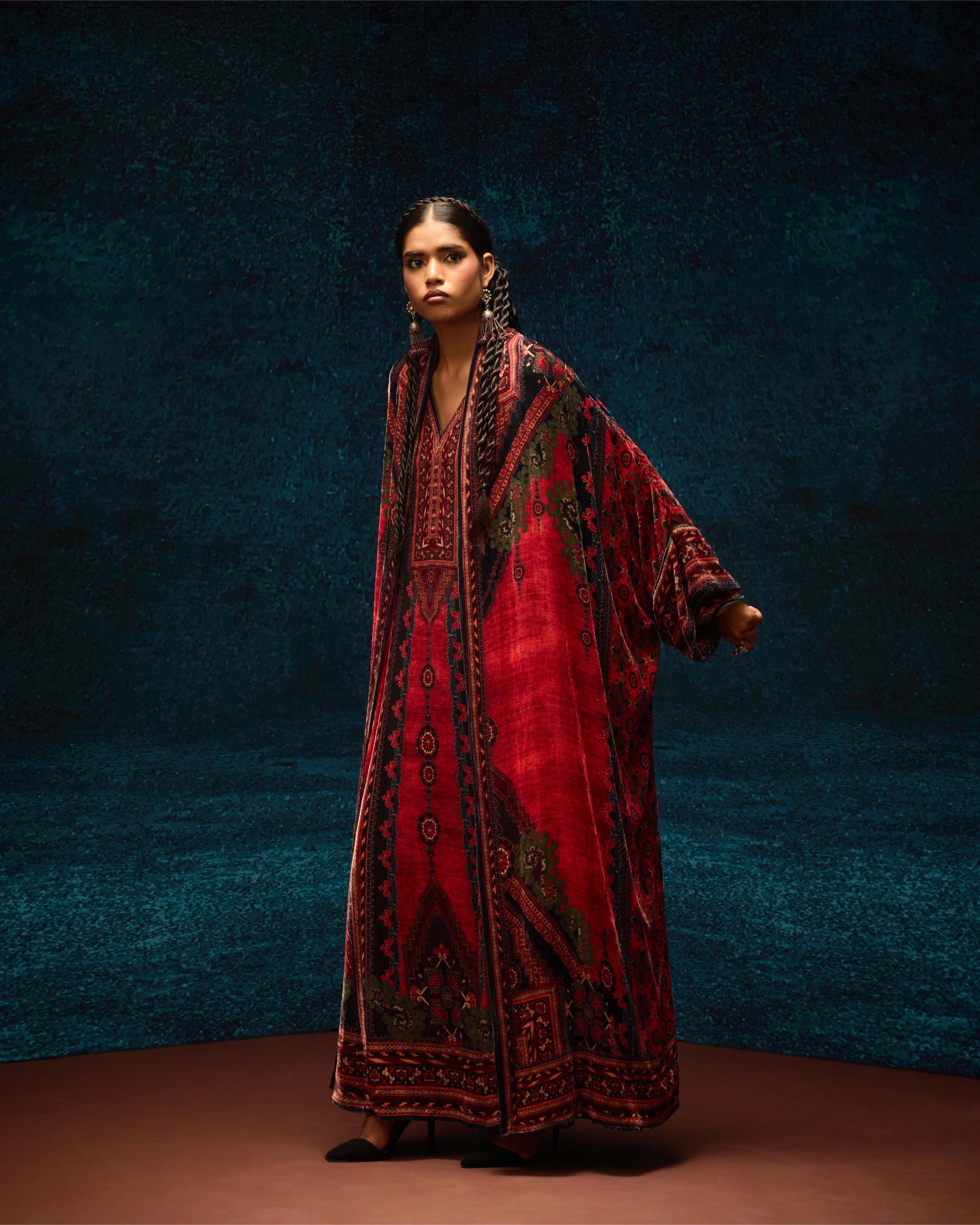 Ajrakh : Abaya - Rust