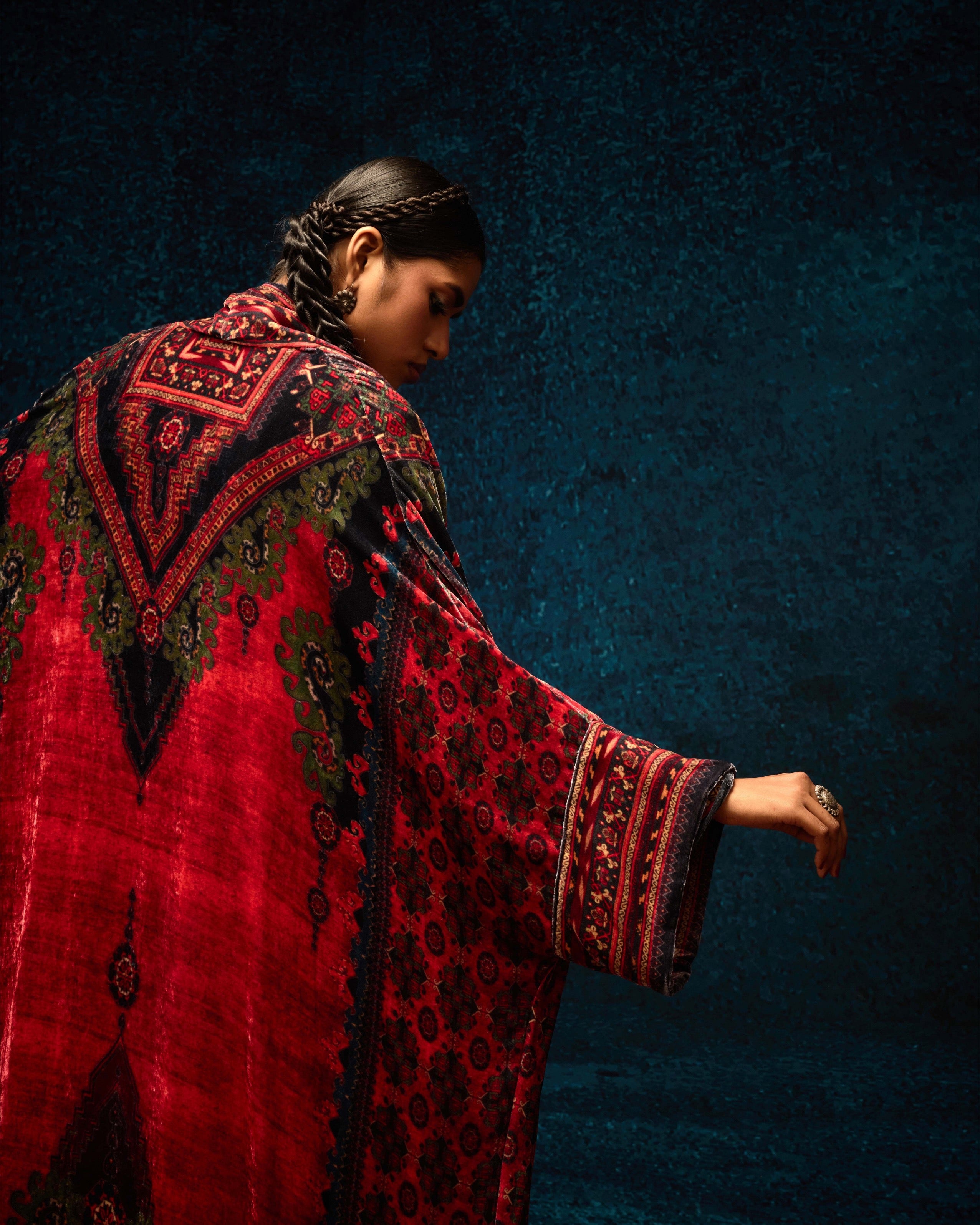 Ajrakh : Abaya - Rust