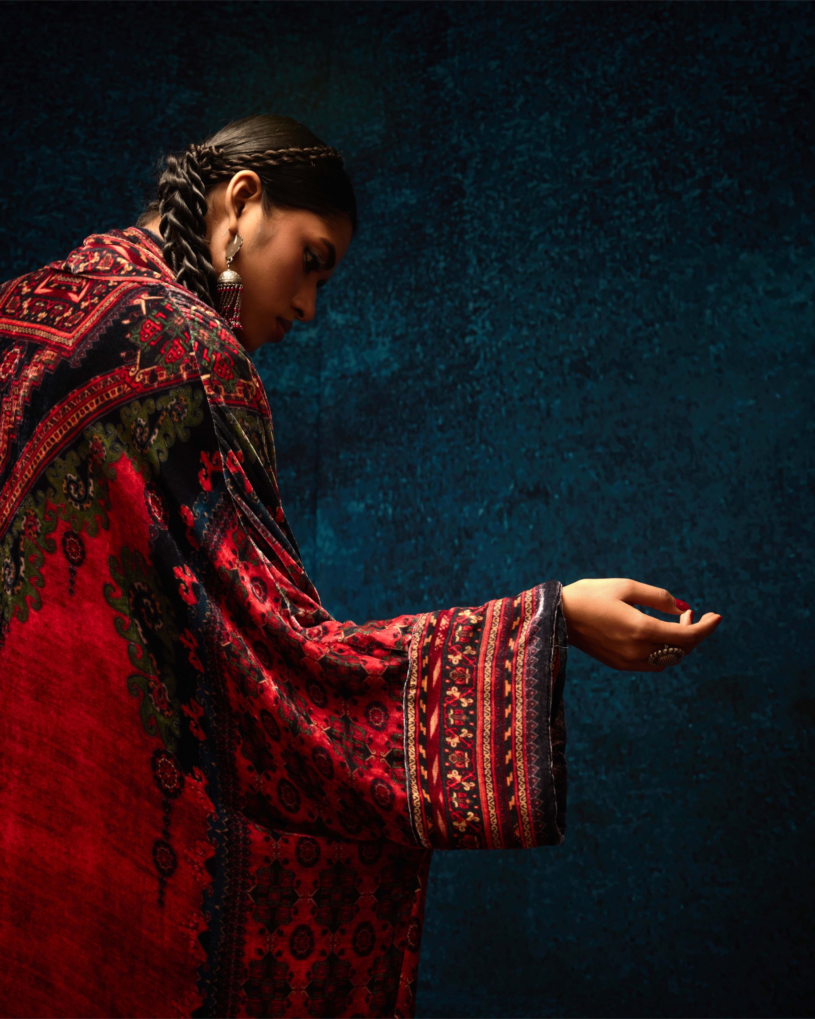 Ajrakh : Abaya - Rust