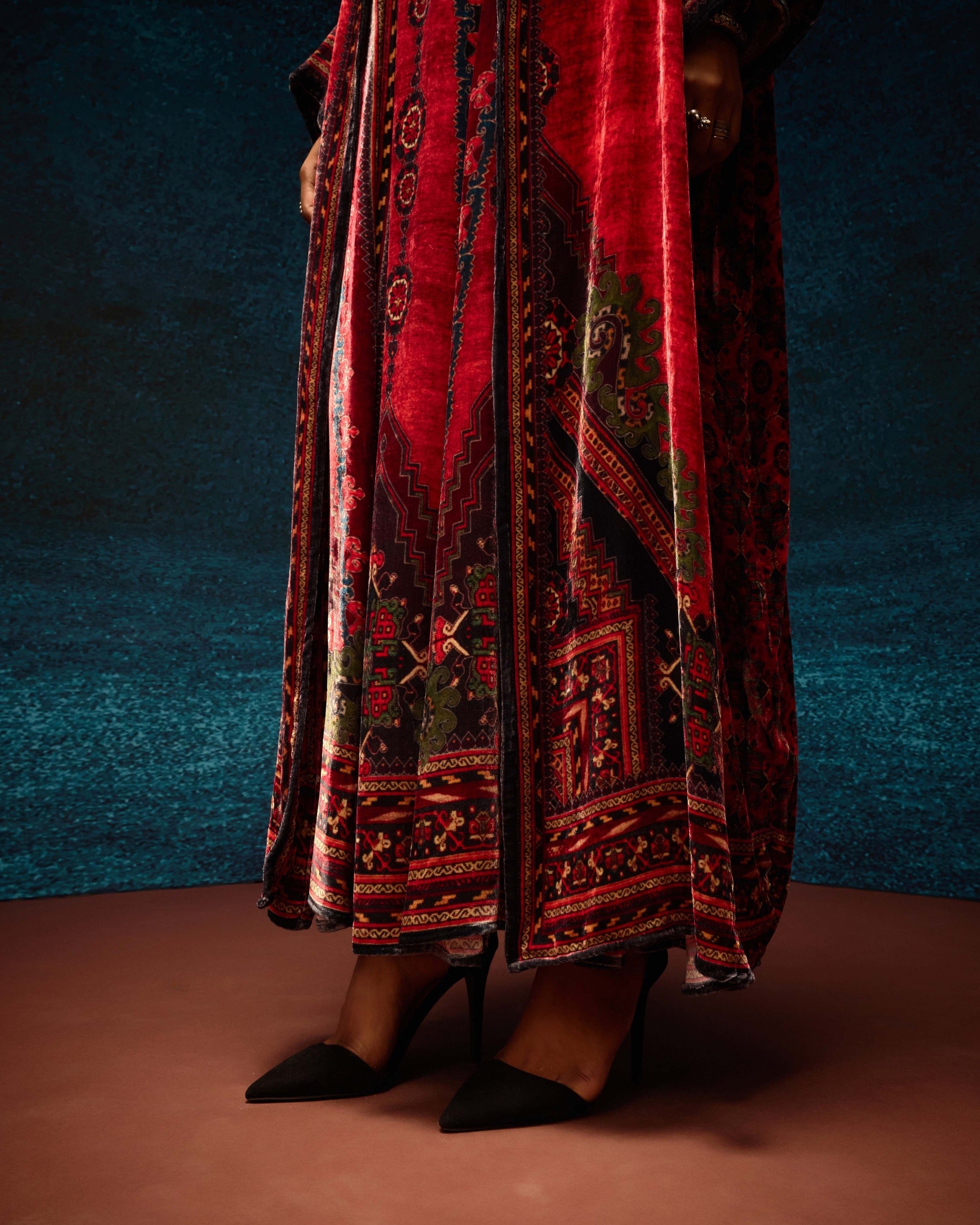 Ajrakh : Abaya - Rust