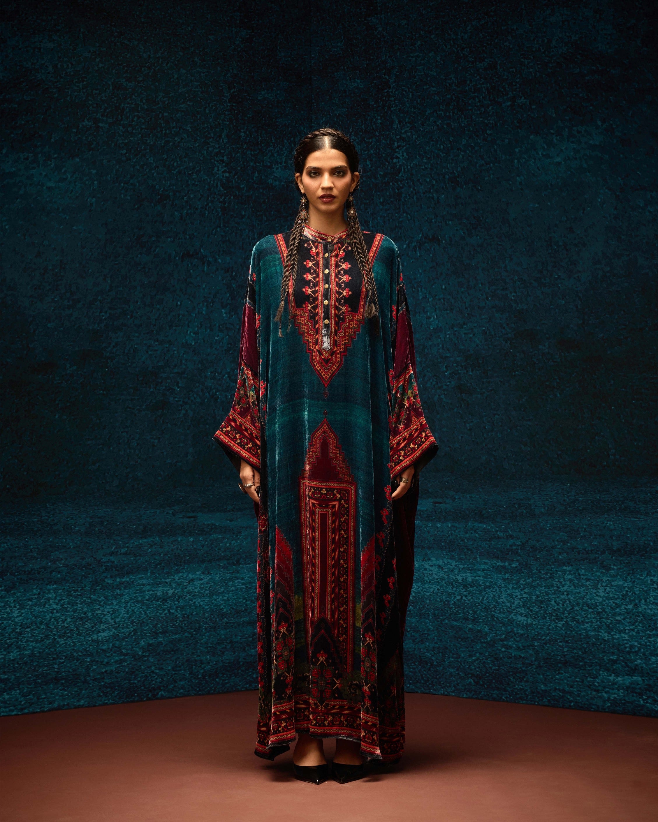 Ajrakh/Shiraz : Clarice - Teal