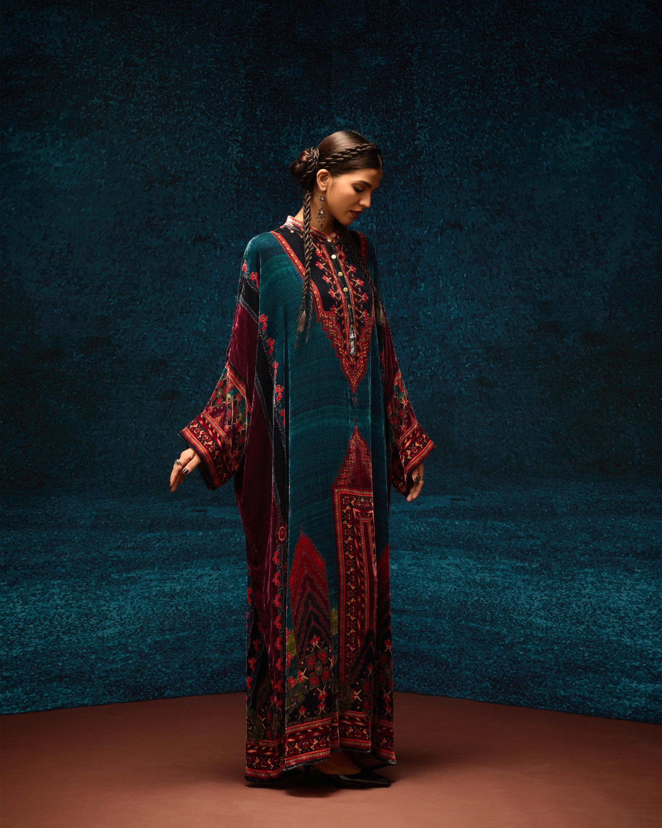 Ajrakh/Shiraz : Clarice - Teal