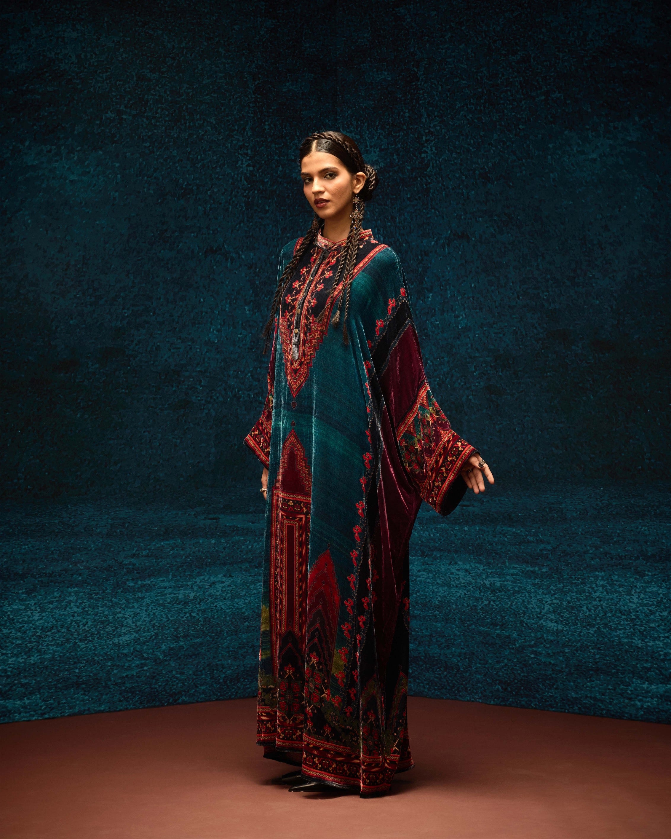 Ajrakh/Shiraz : Clarice - Teal