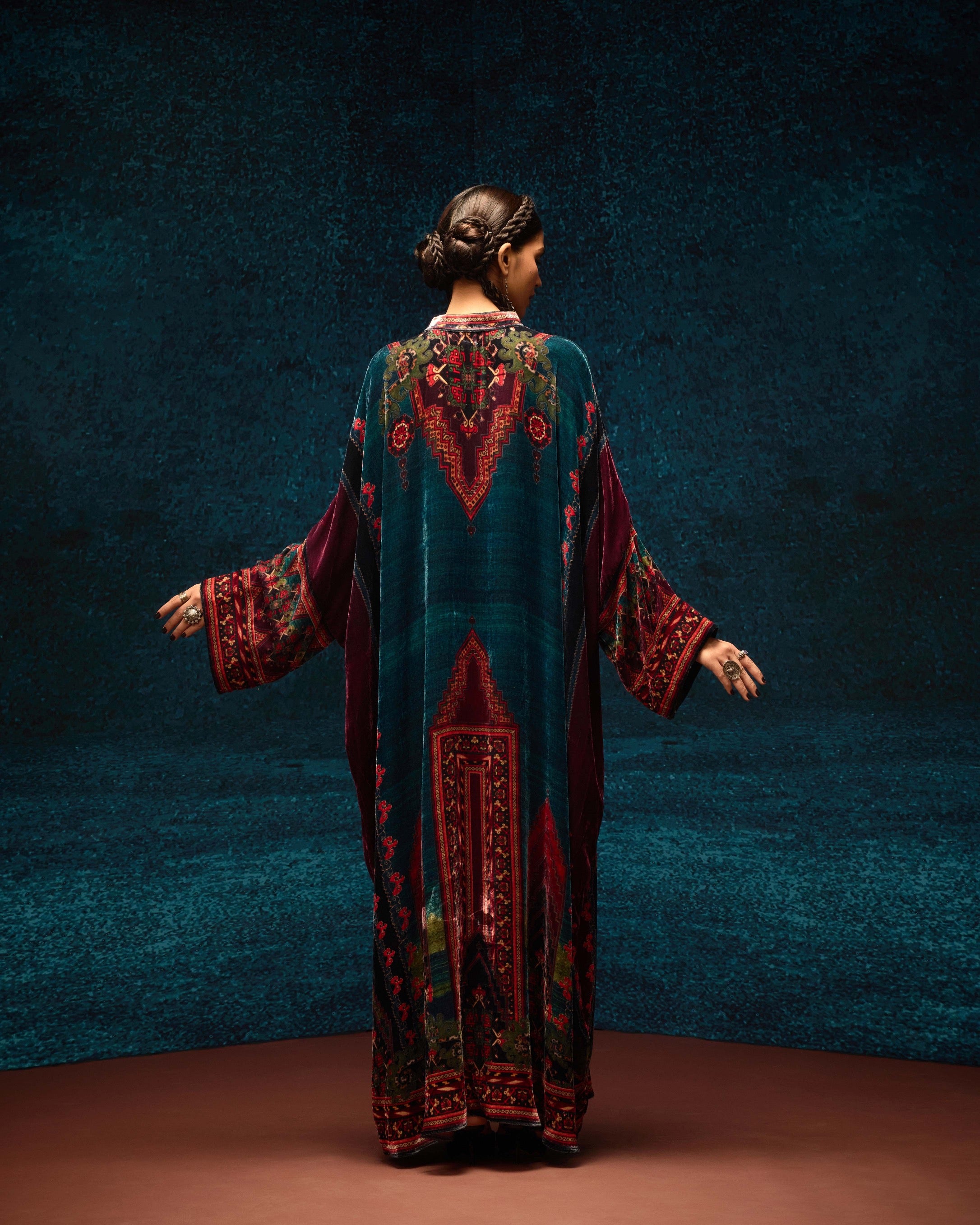 Ajrakh/Shiraz : Clarice - Teal