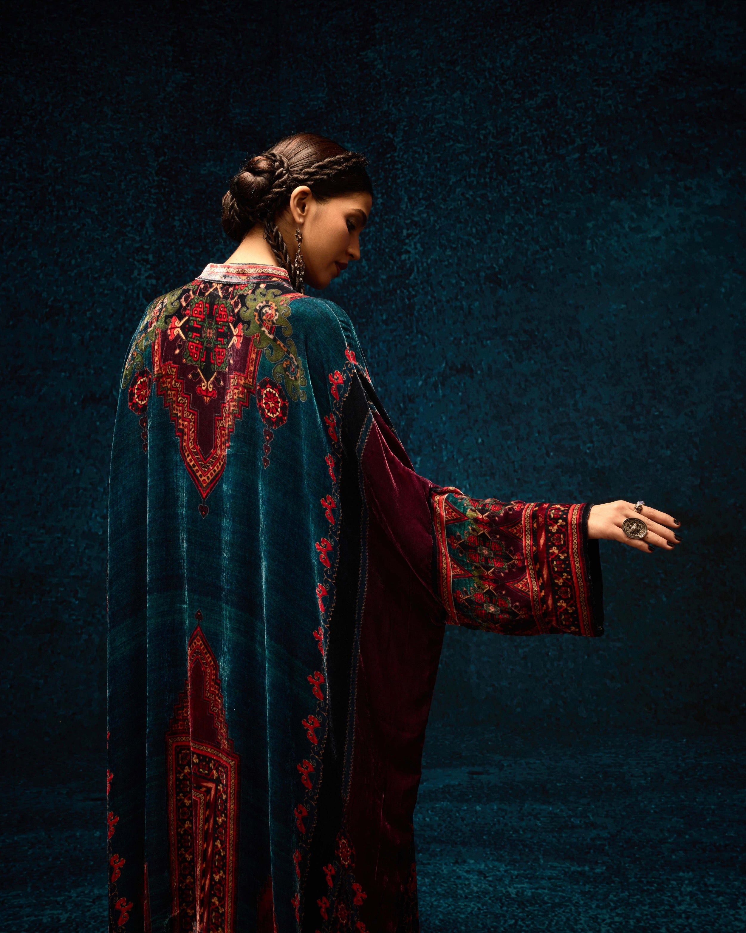 Ajrakh/Shiraz : Clarice - Teal