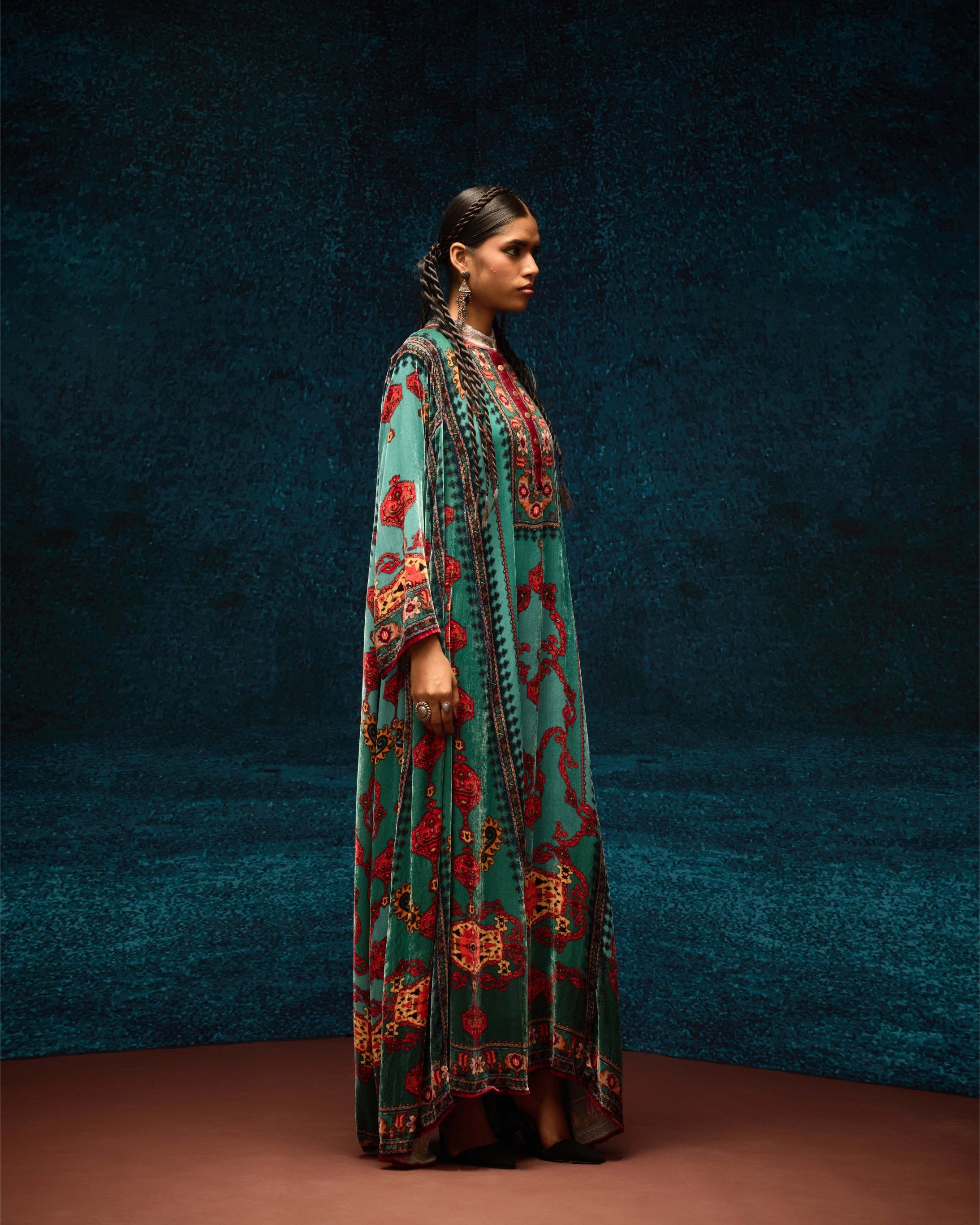 Ajrakh/Shiraj : Ghazala - Aqua